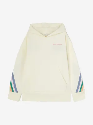 Girls Colourful Track Hoodie in Ivory