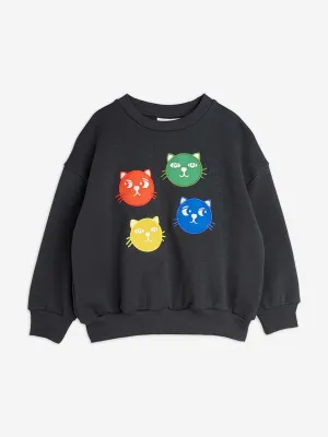 Girls Cool Cats Sweatshirt in Black