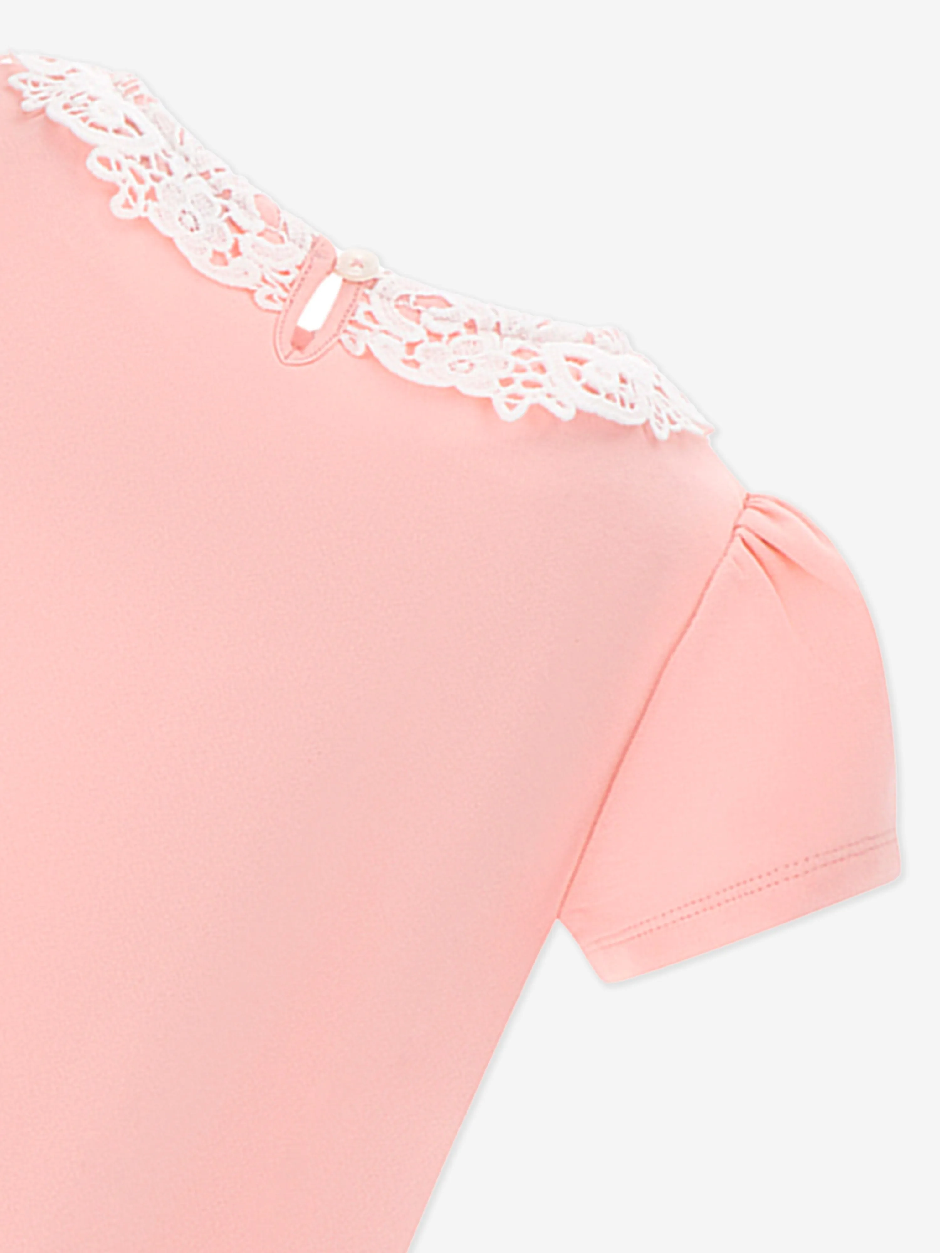 Girls Cotton Logo Dress in Pink