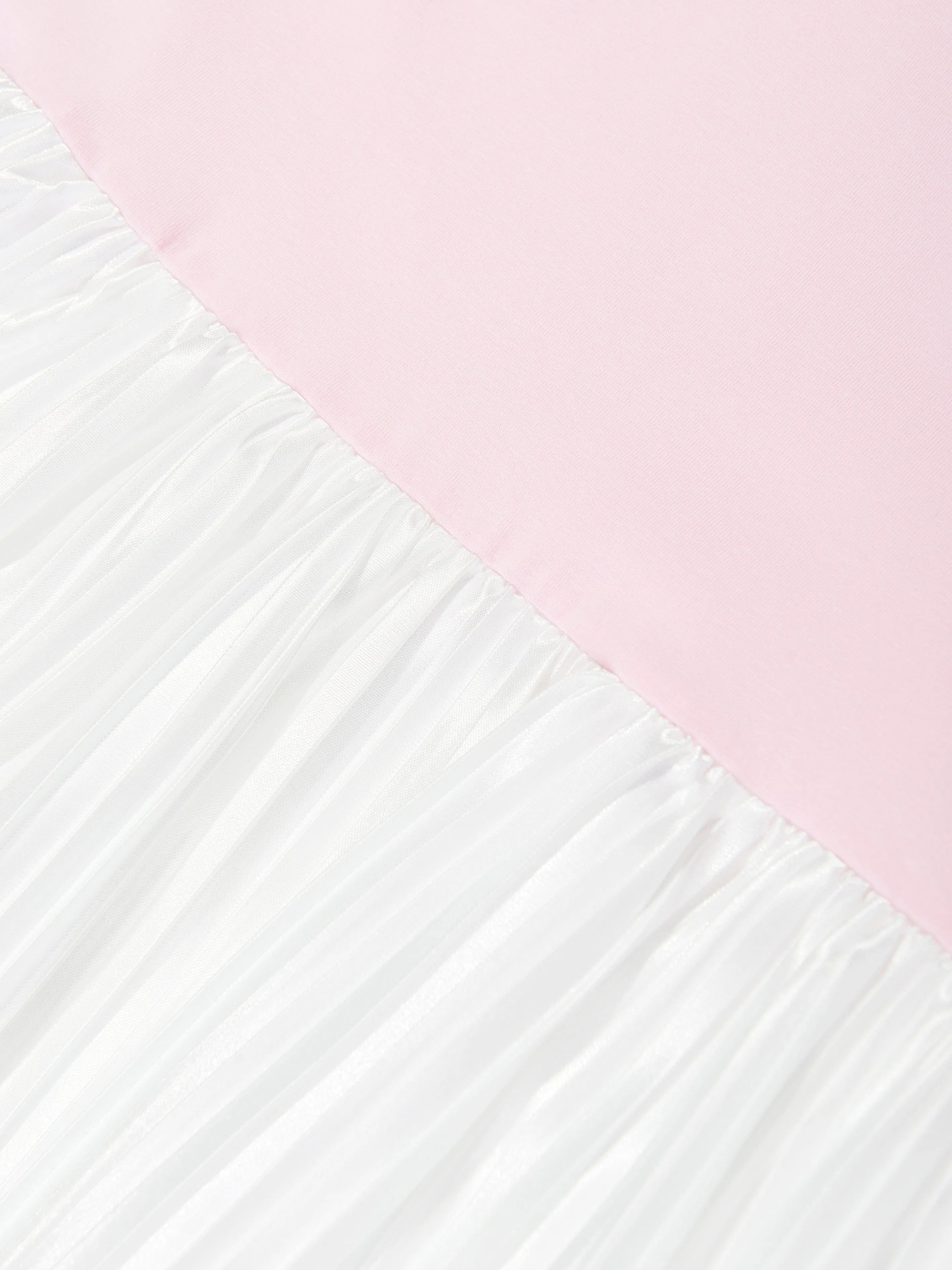 Girls Cotton Pleated Logo Dress in Pink