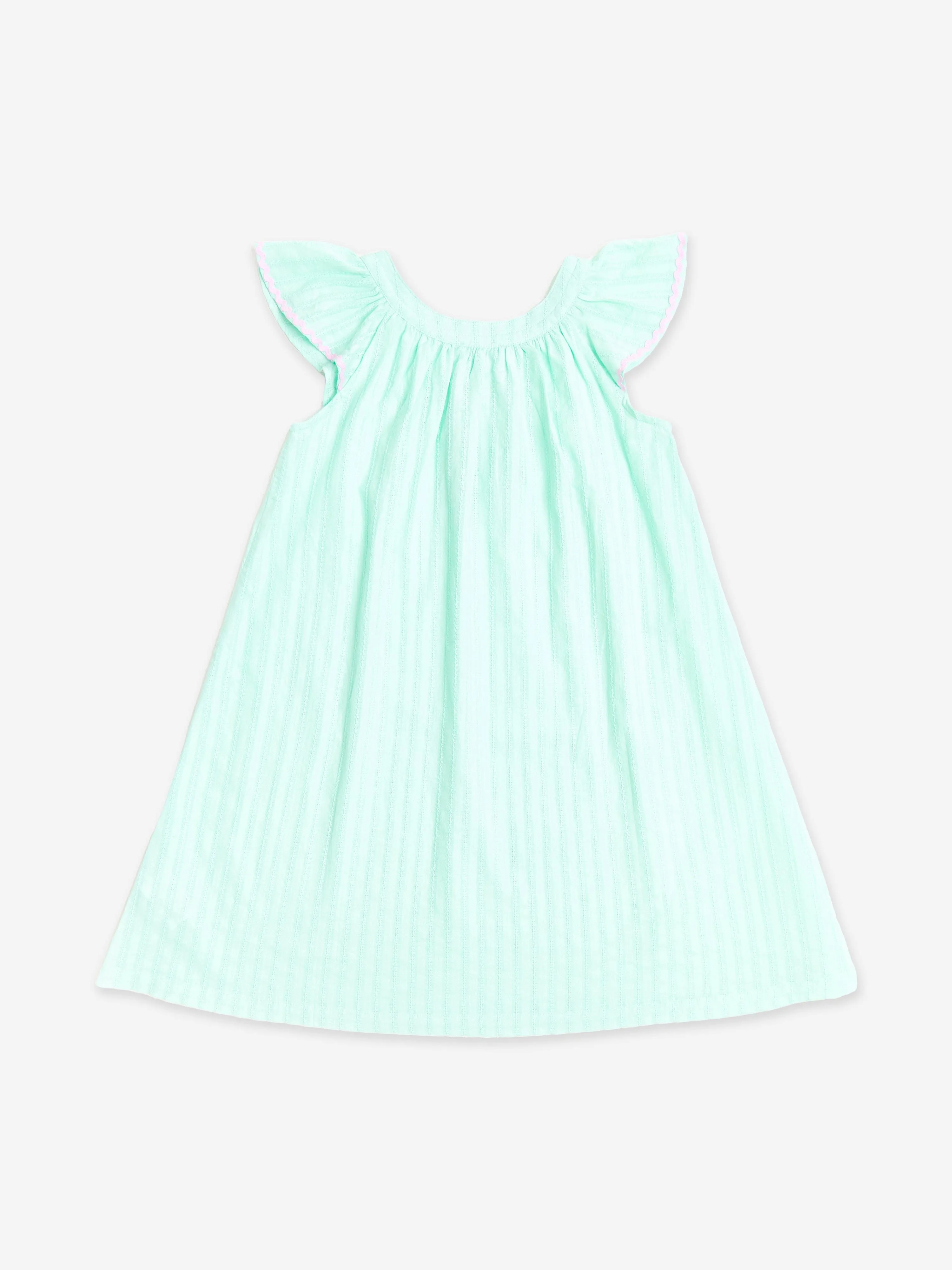 Girls Cotton Summer Dress in Green