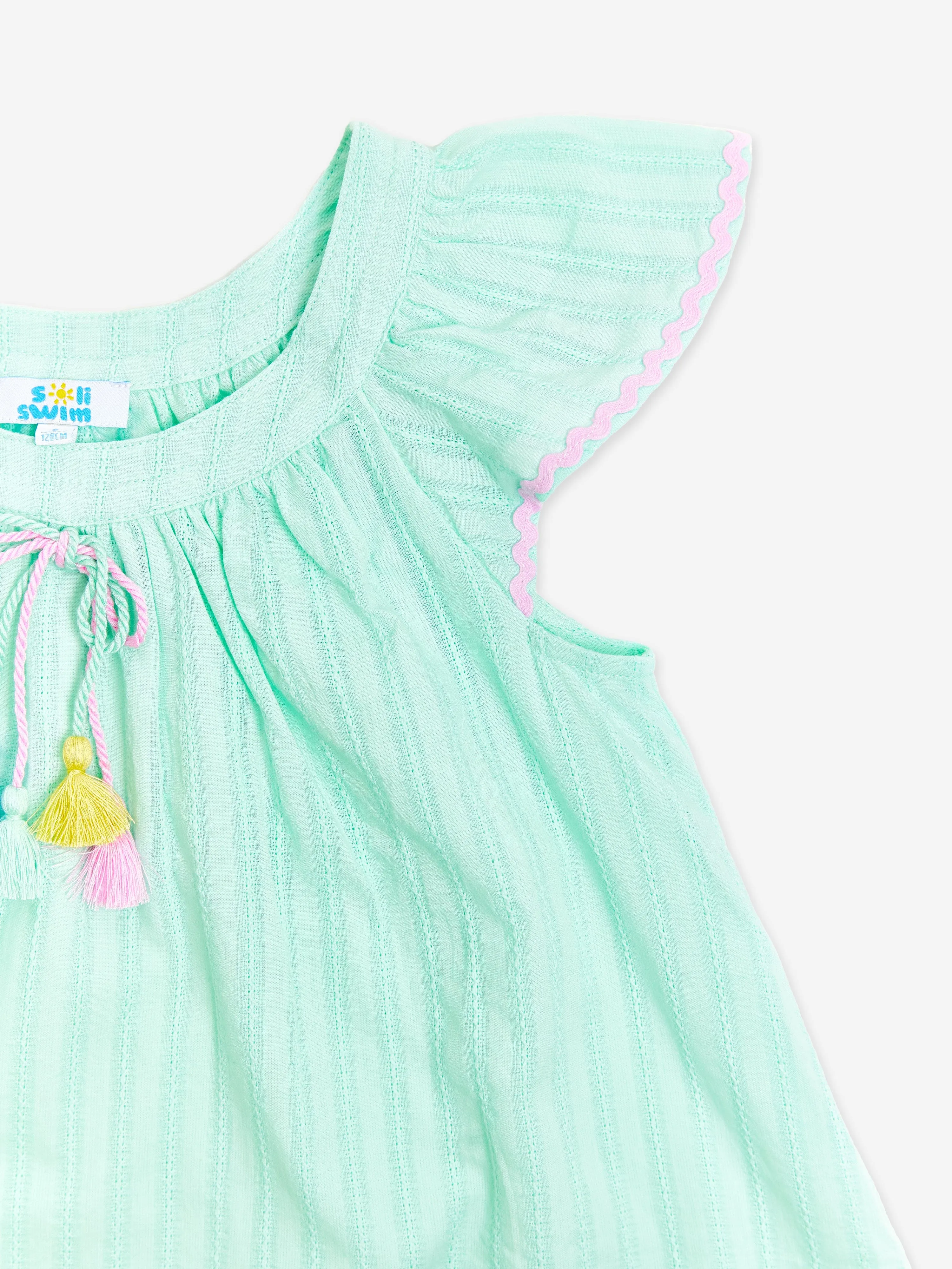 Girls Cotton Summer Dress in Green