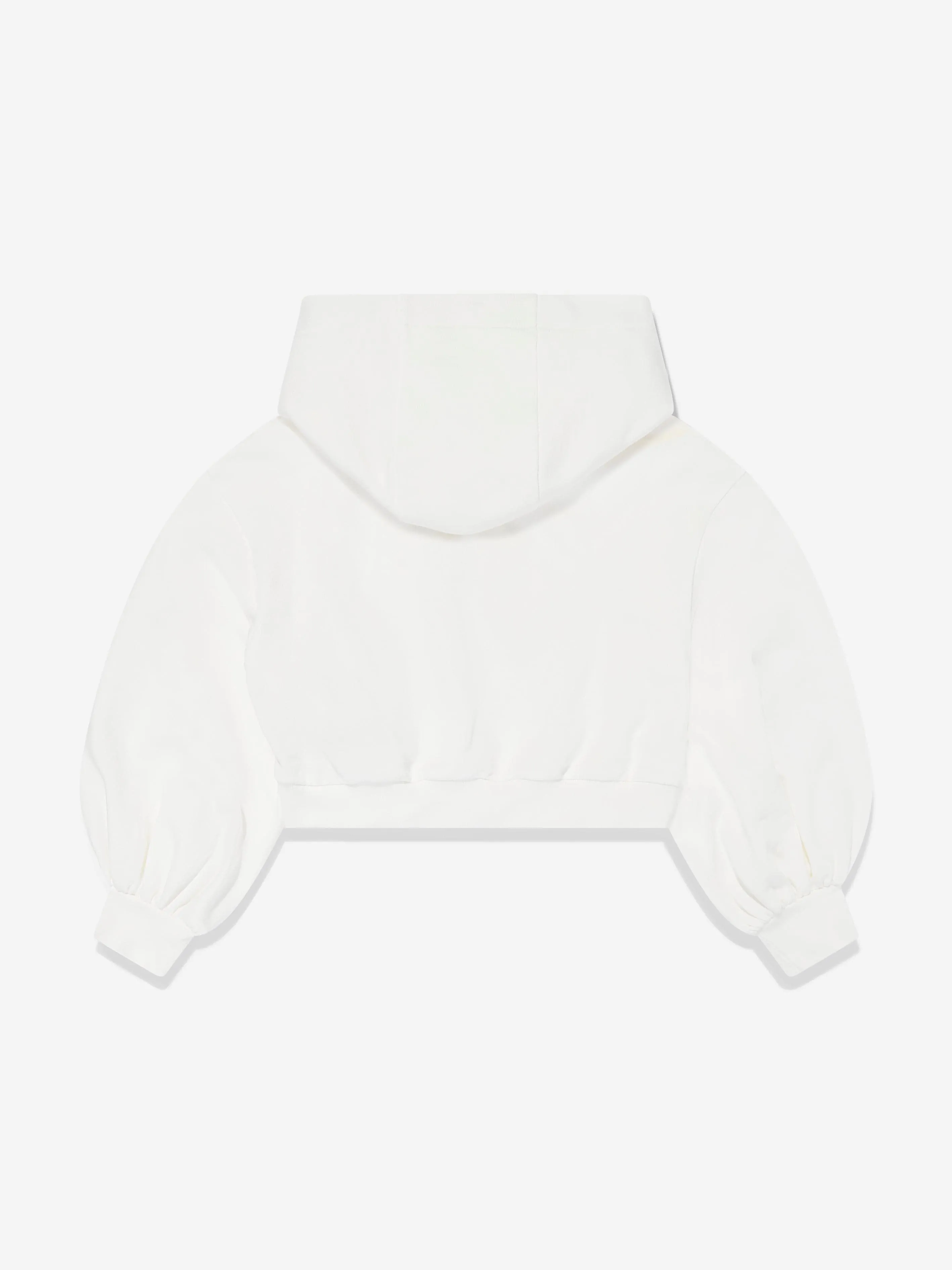 Girls Cropped Hoodie in White