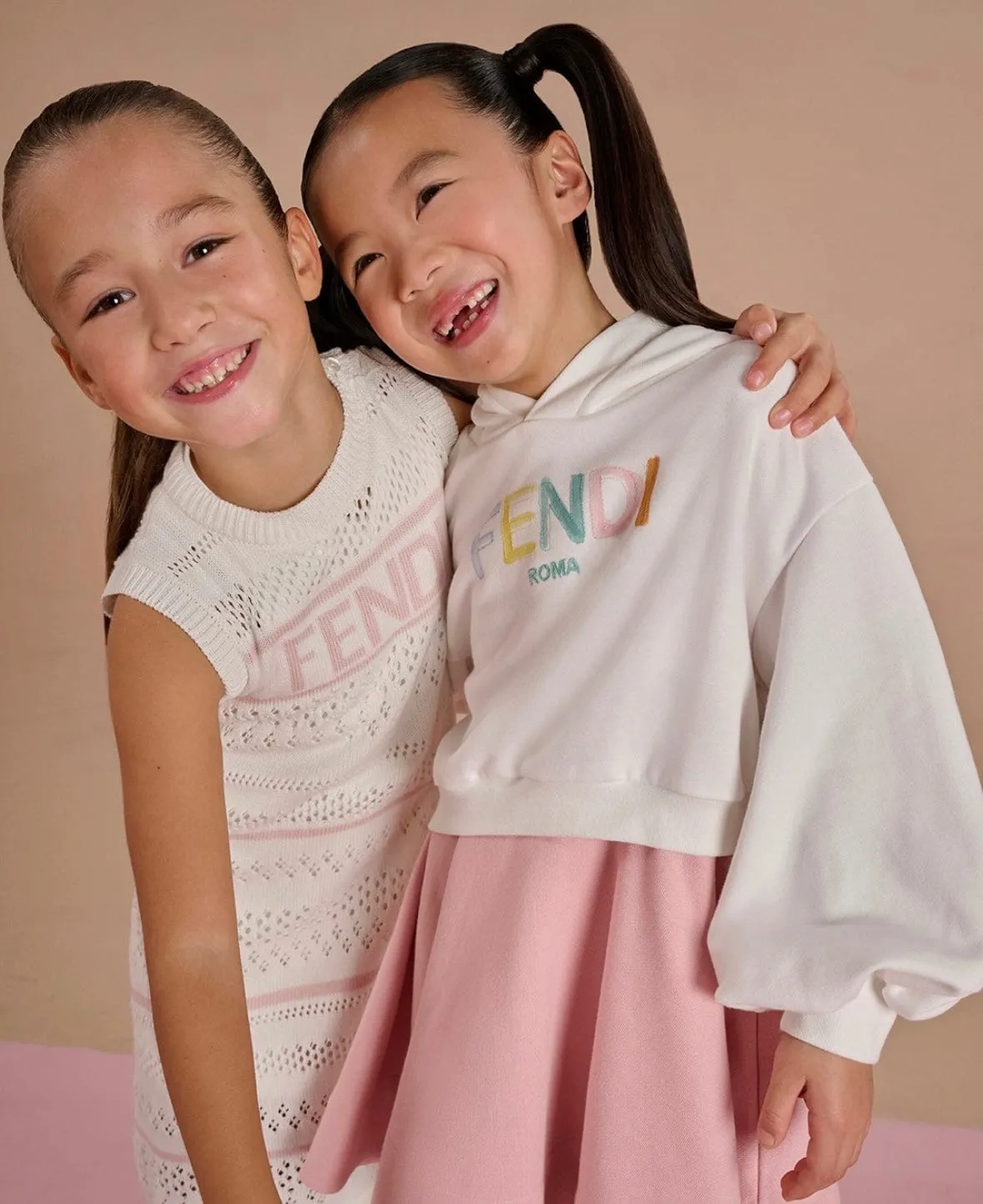 Girls Cropped Hoodie in White
