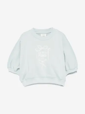 Girls Cropped Logo Sweatshirt in Blue