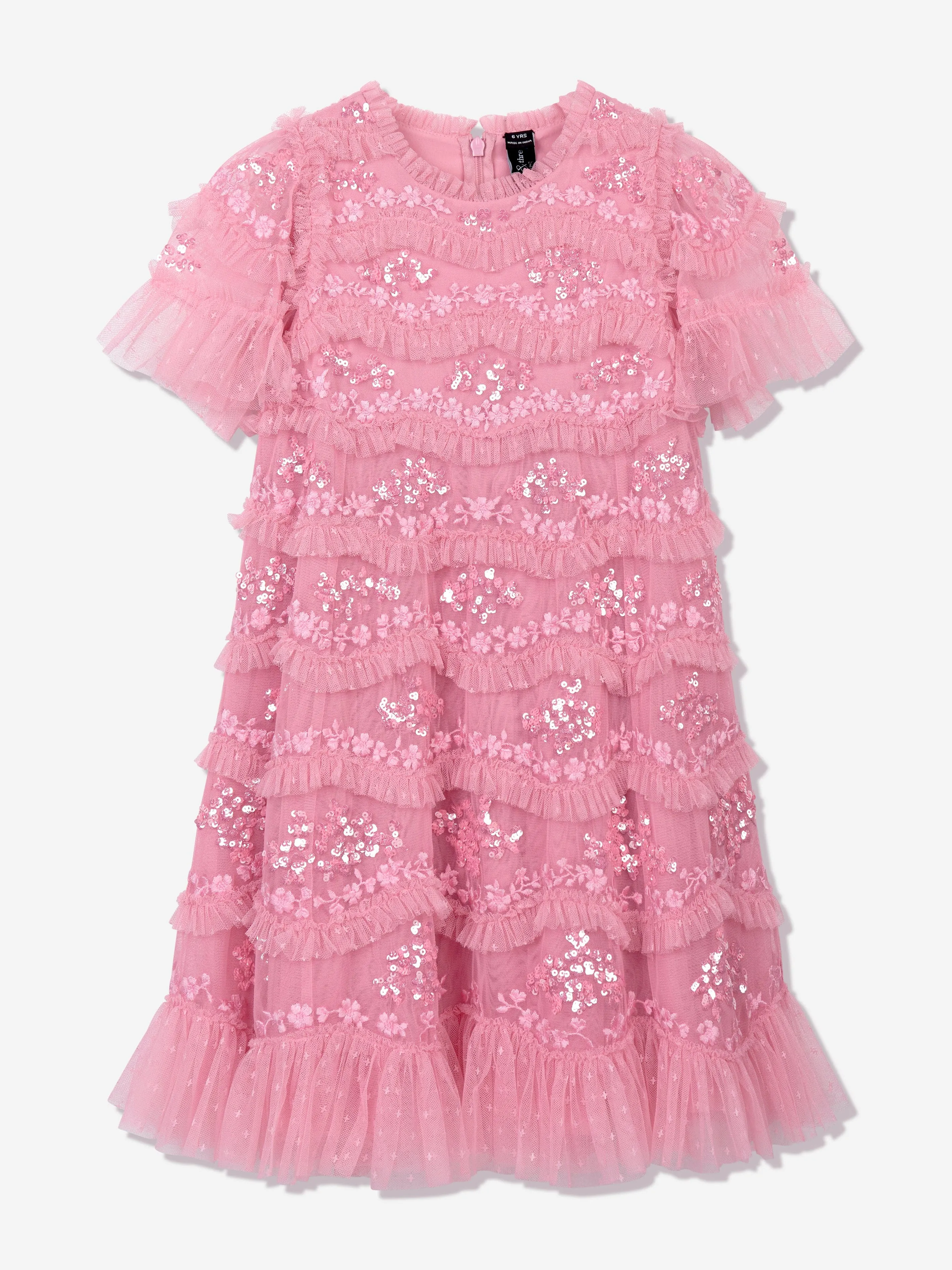 Girls Daisy Wave Dress in Pink