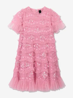 Girls Daisy Wave Dress in Pink
