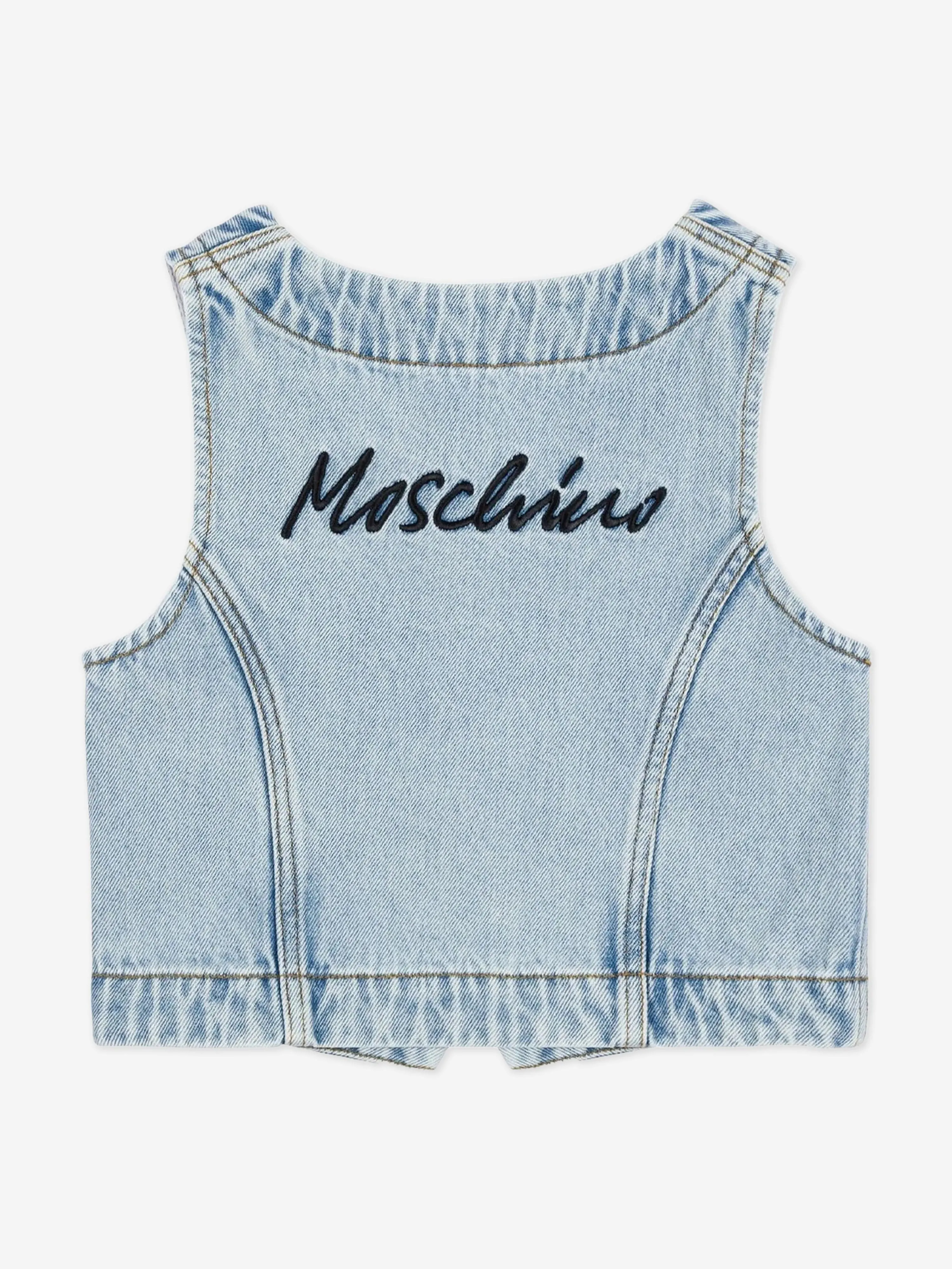 Girls Denim Waistcoat in Blue