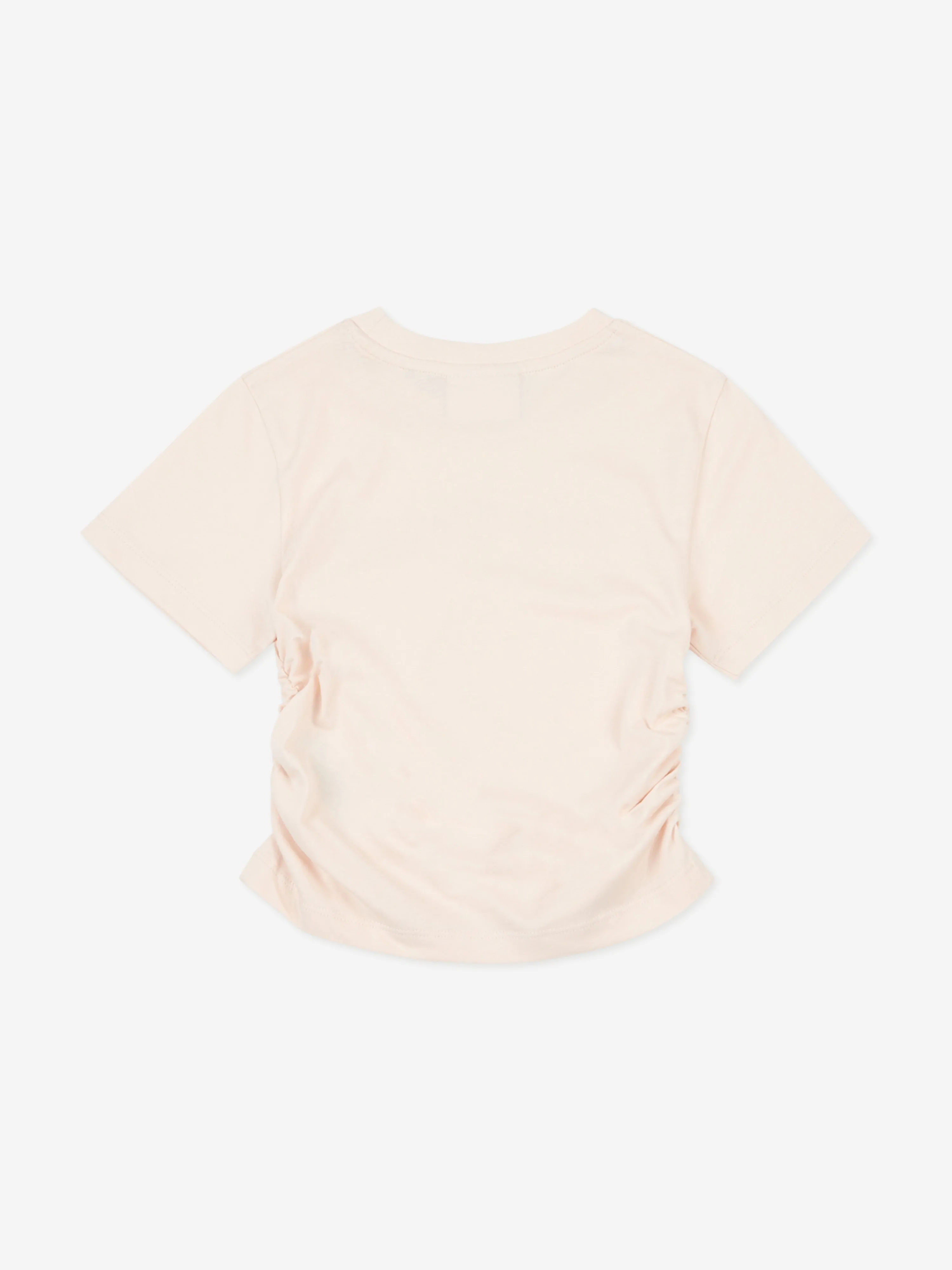 Girls Diamante Logo T-Shirt in Beige