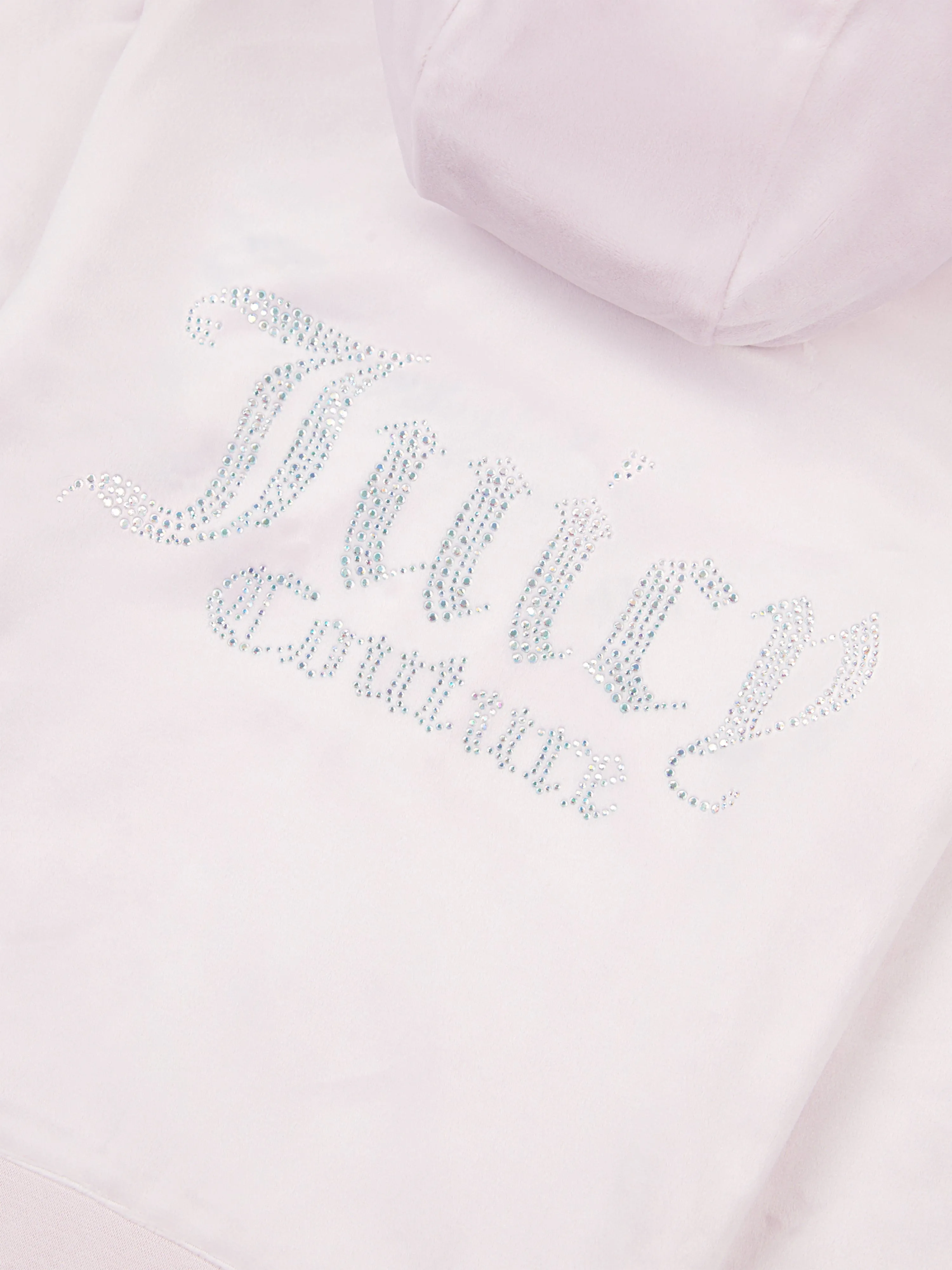 Girls Diamante Logo Zip Up Top in Purple