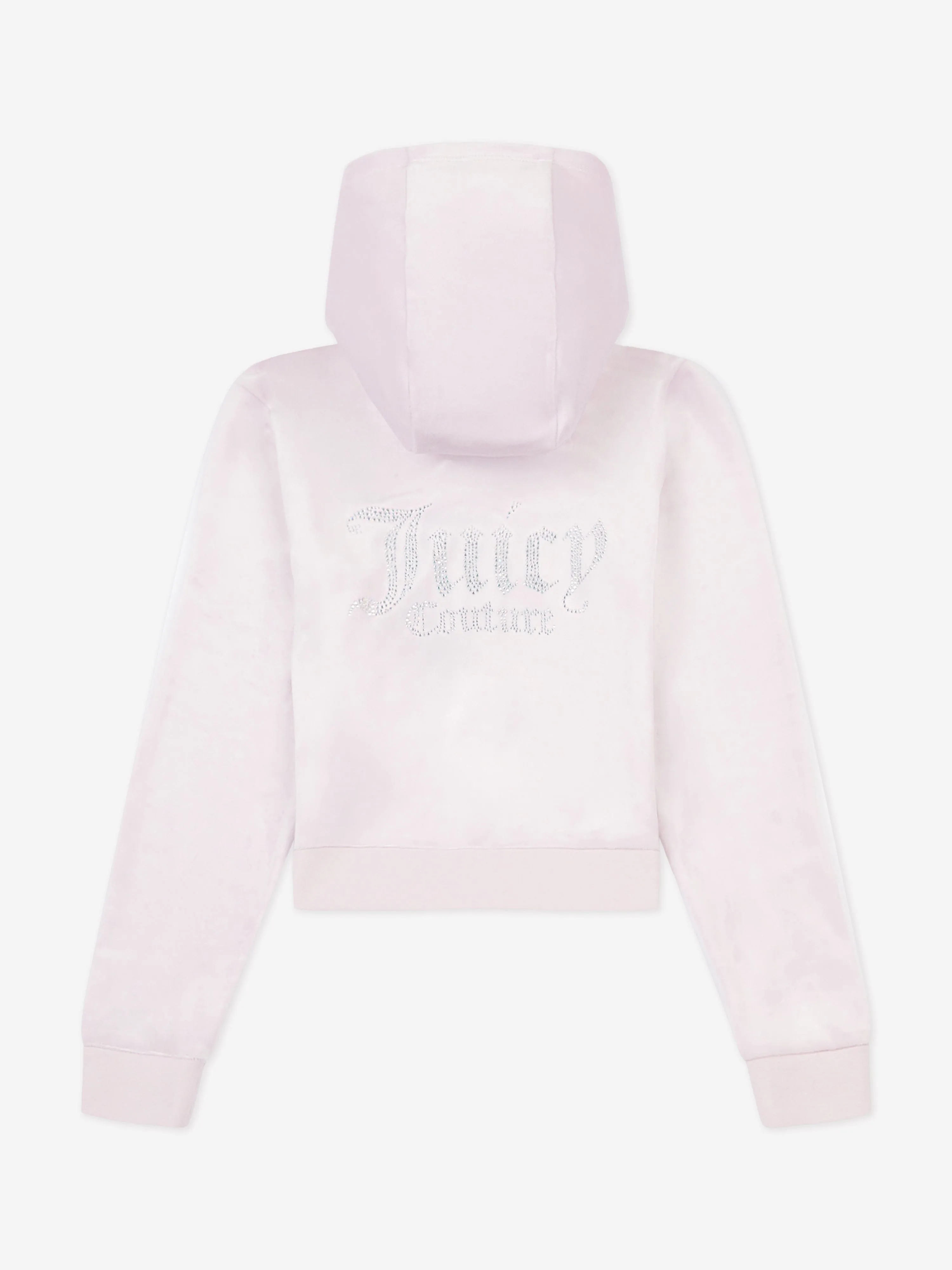 Girls Diamante Logo Zip Up Top in Purple
