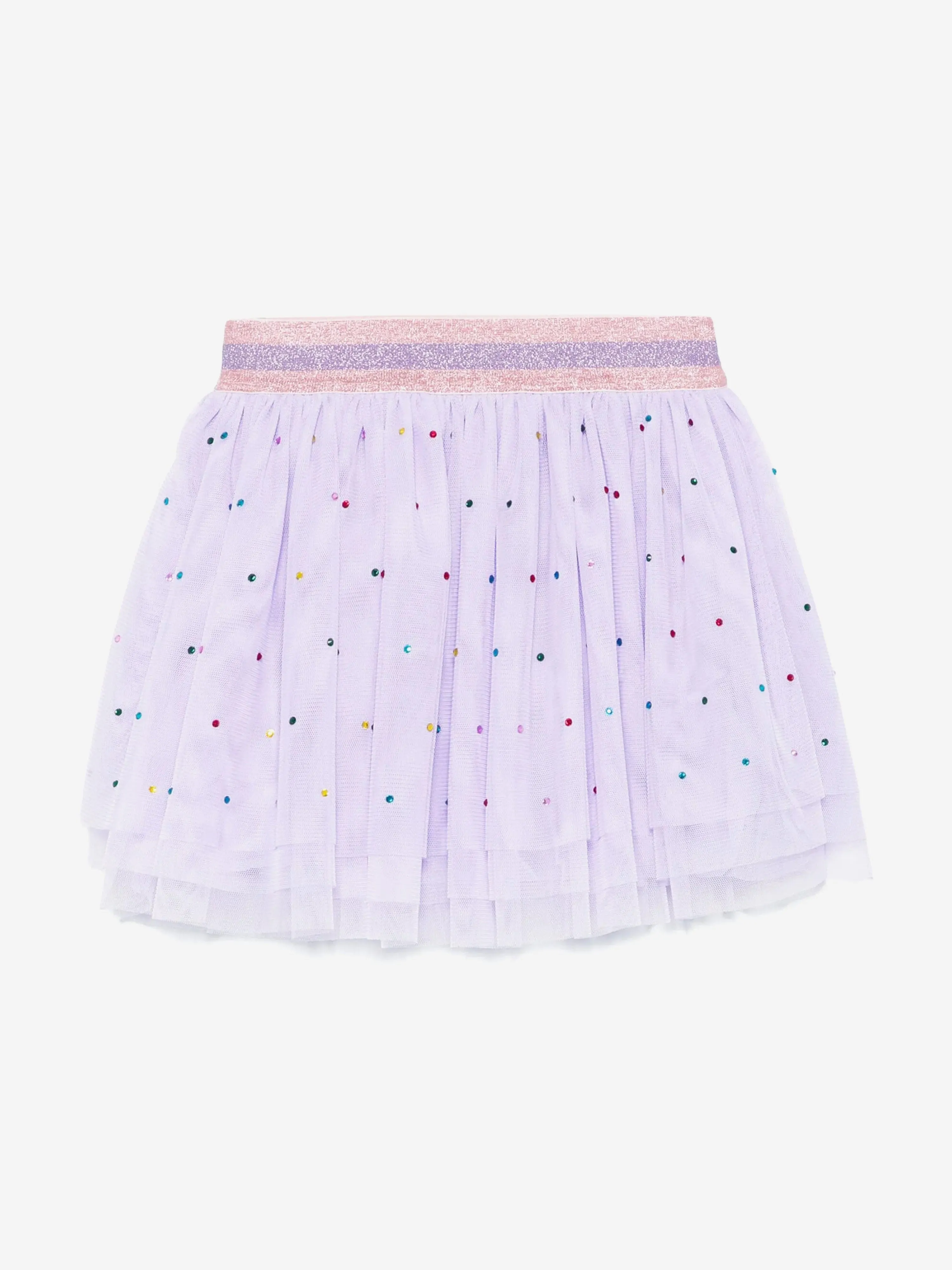 Girls Diamante Tulle Skirt in Purple