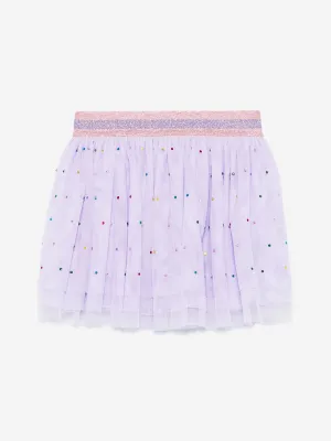 Girls Diamante Tulle Skirt in Purple