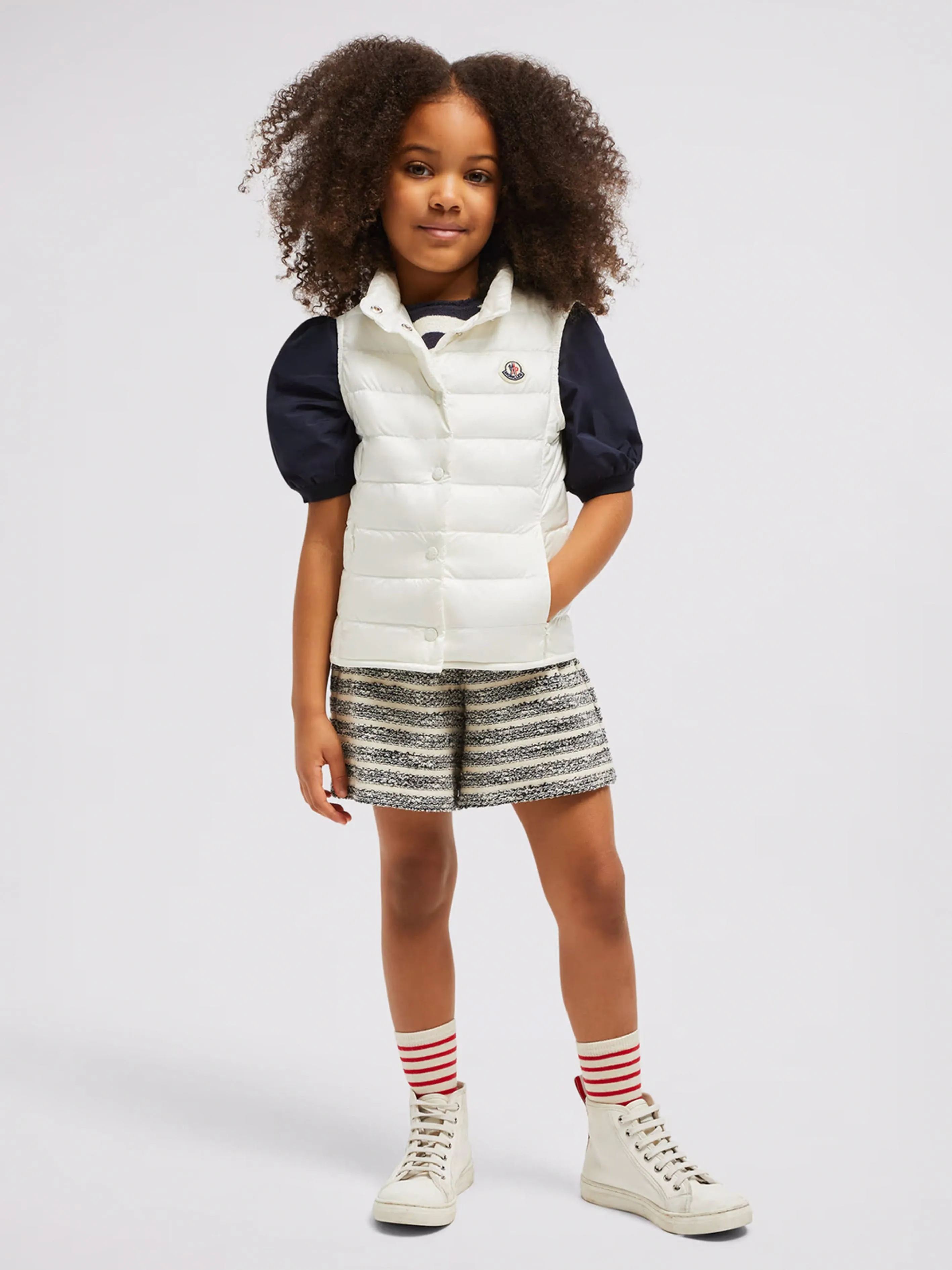 Girls Down Padded Liane Gilet in Ivory