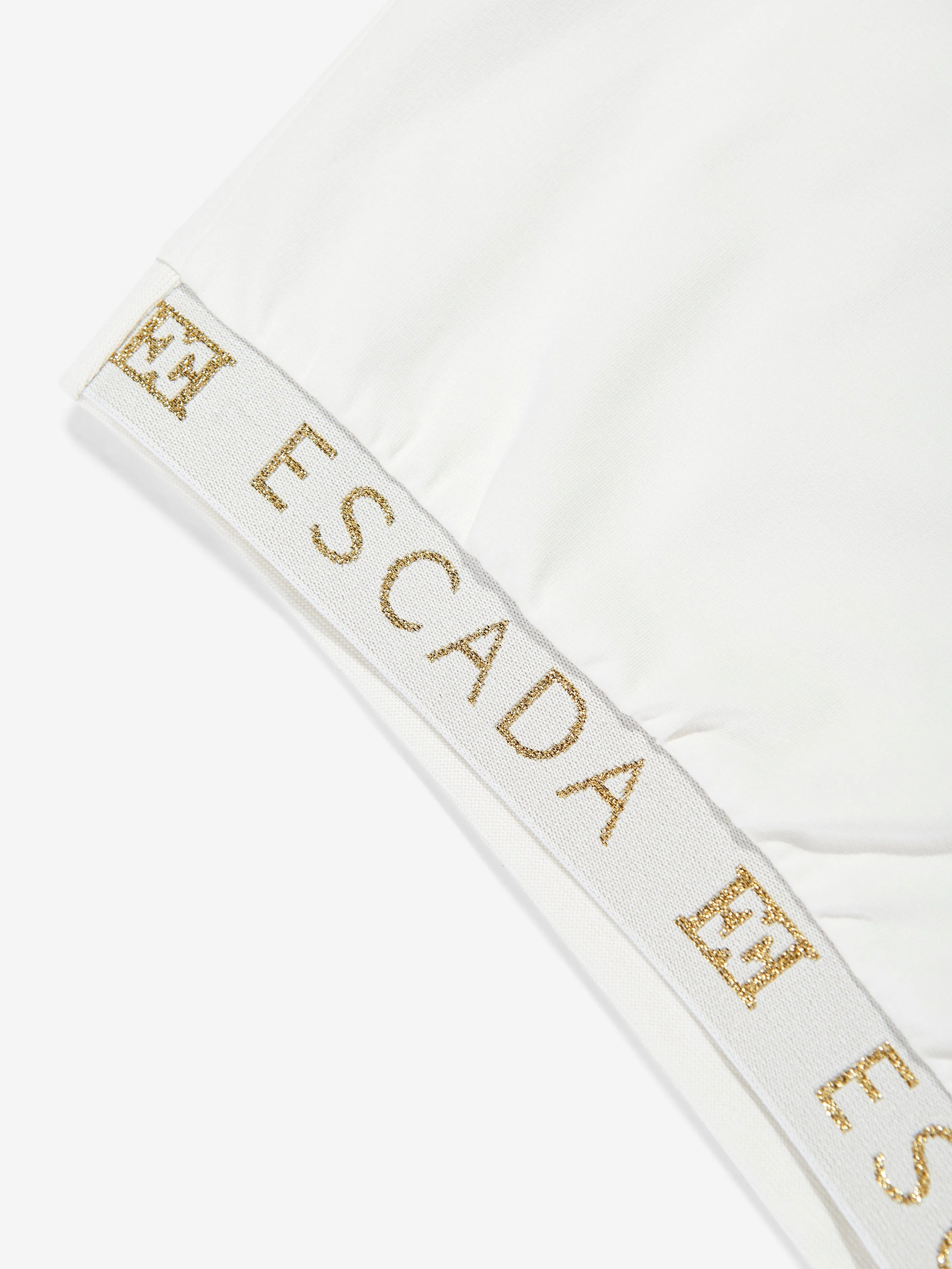 Girls Embroidered Logo T-Shirt in Ivory