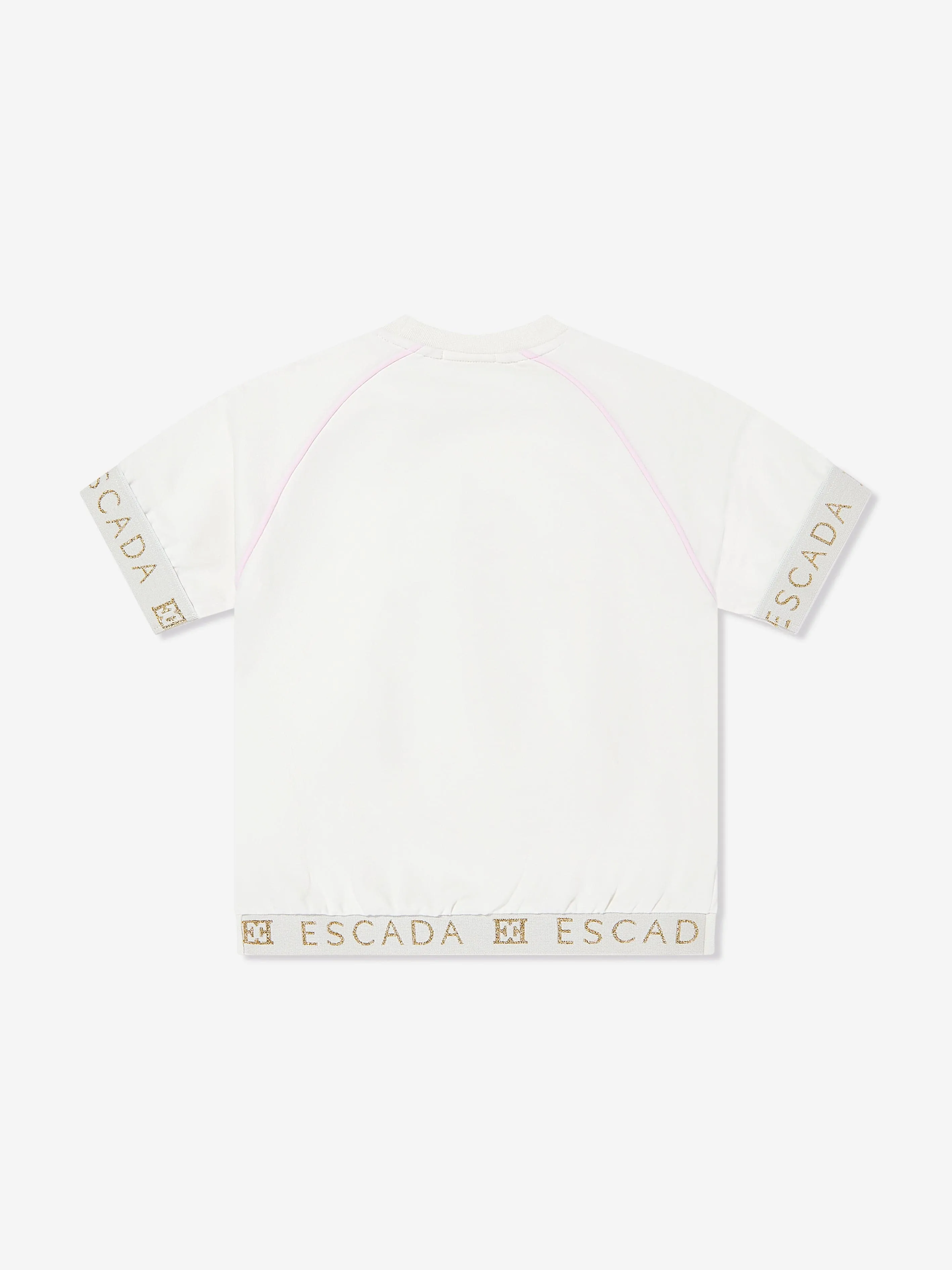 Girls Embroidered Logo T-Shirt in Ivory