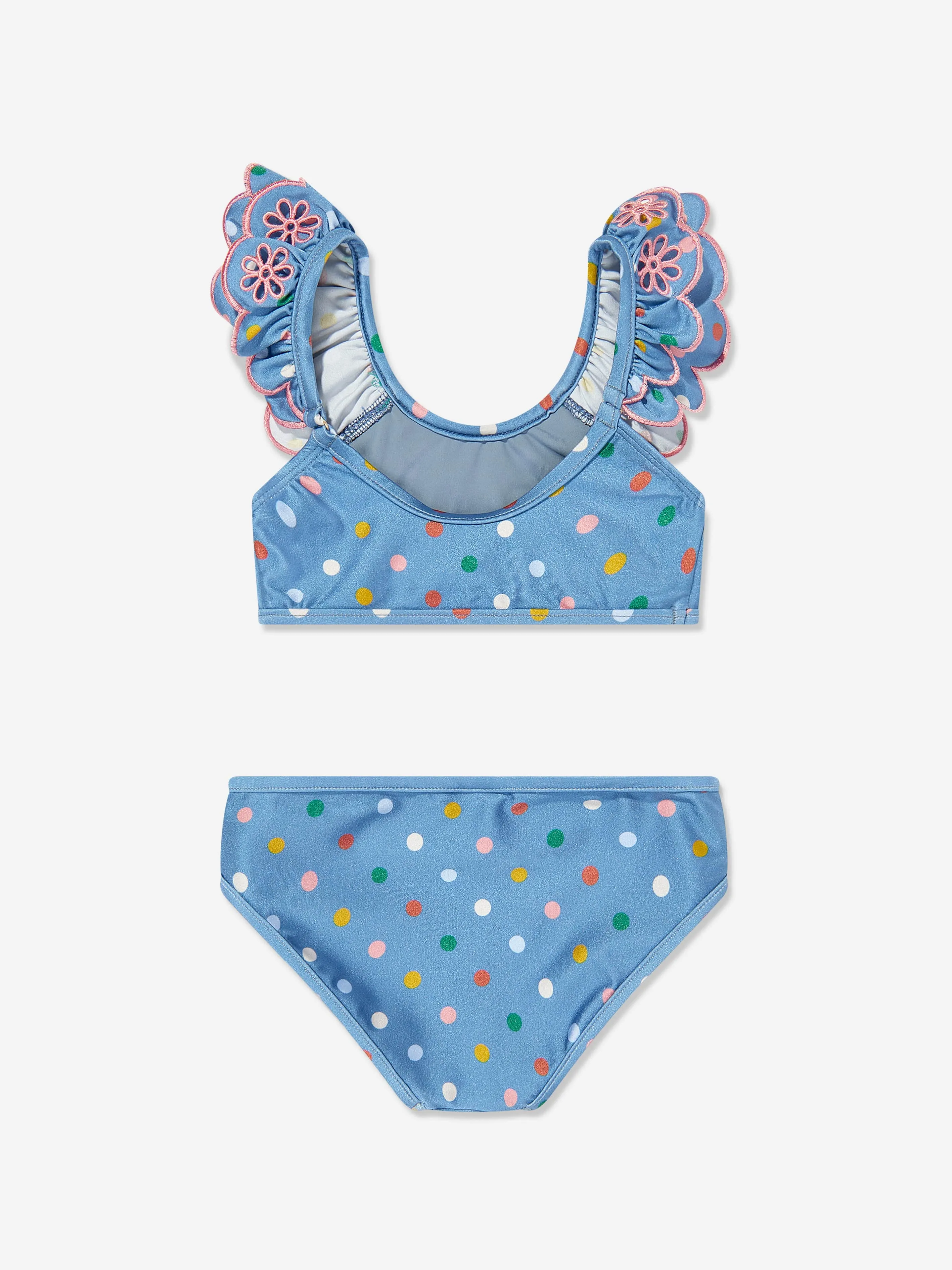 Girls Everley Embroidered Bikini in Blue