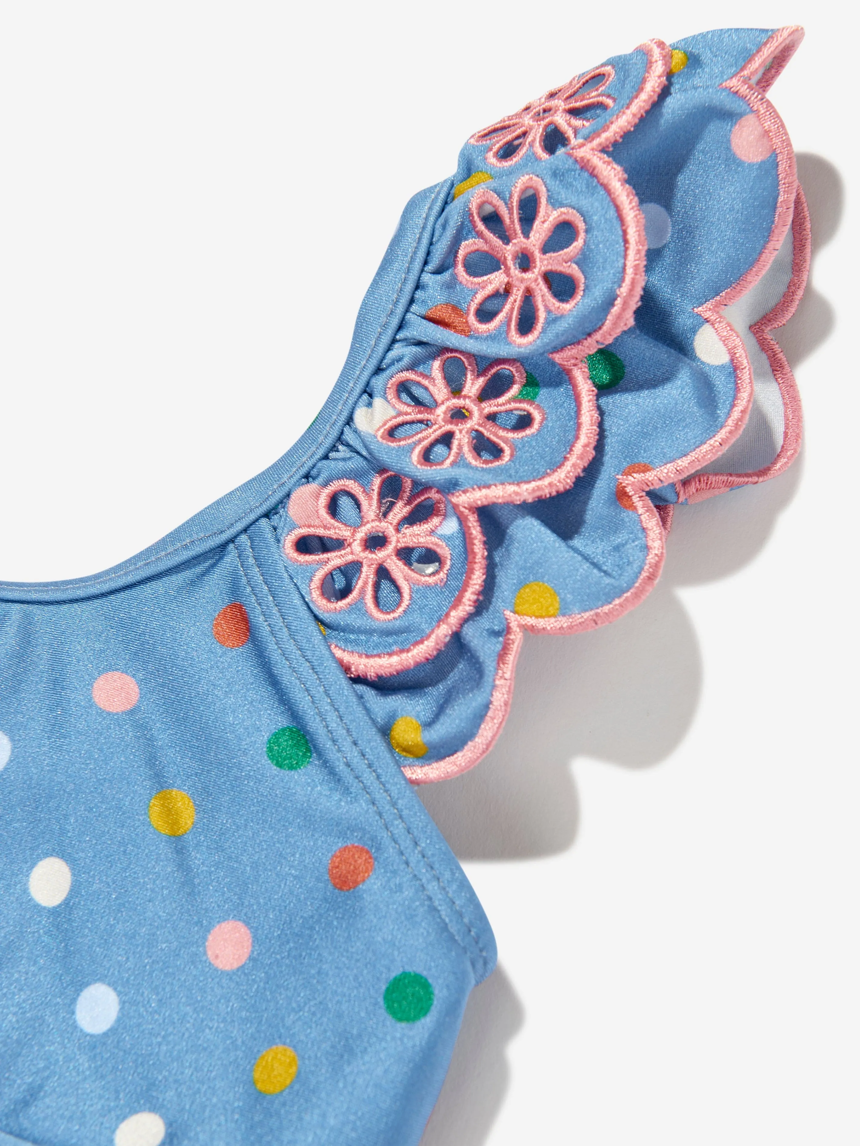 Girls Everley Embroidered Bikini in Blue
