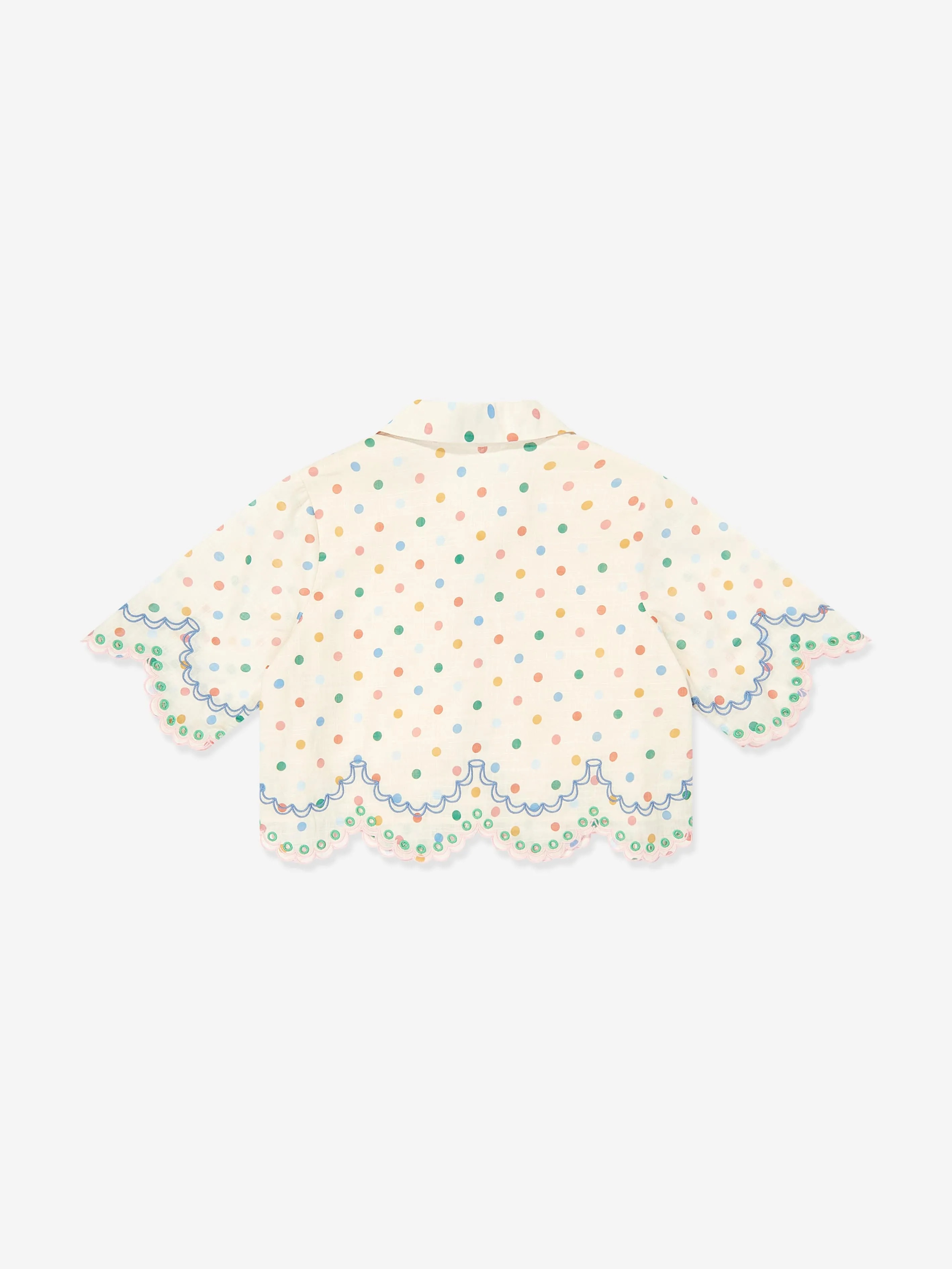 Girls Everley Embroidered Blouse in Ivory