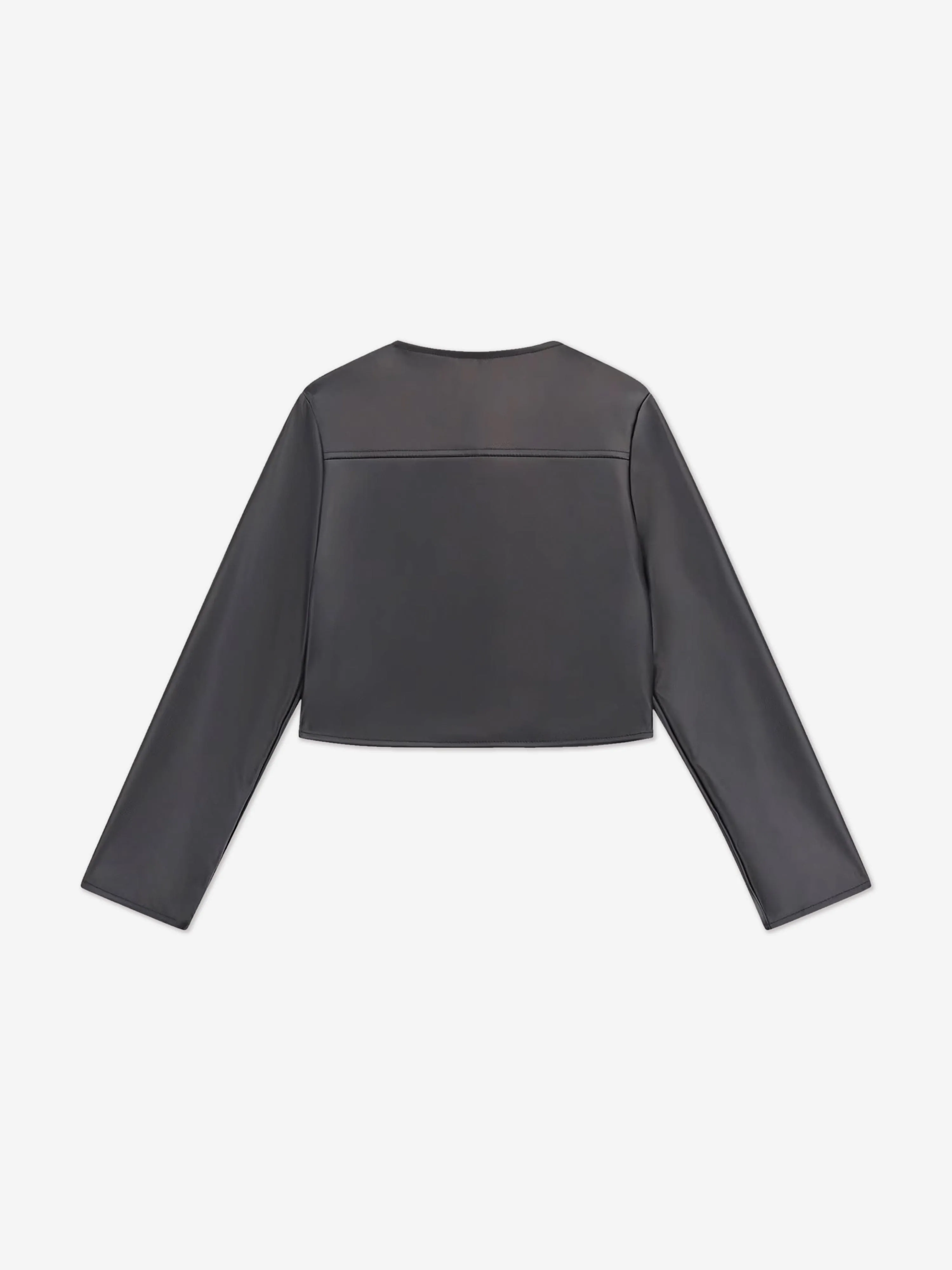 Girls Faux Leather Jacket in Black