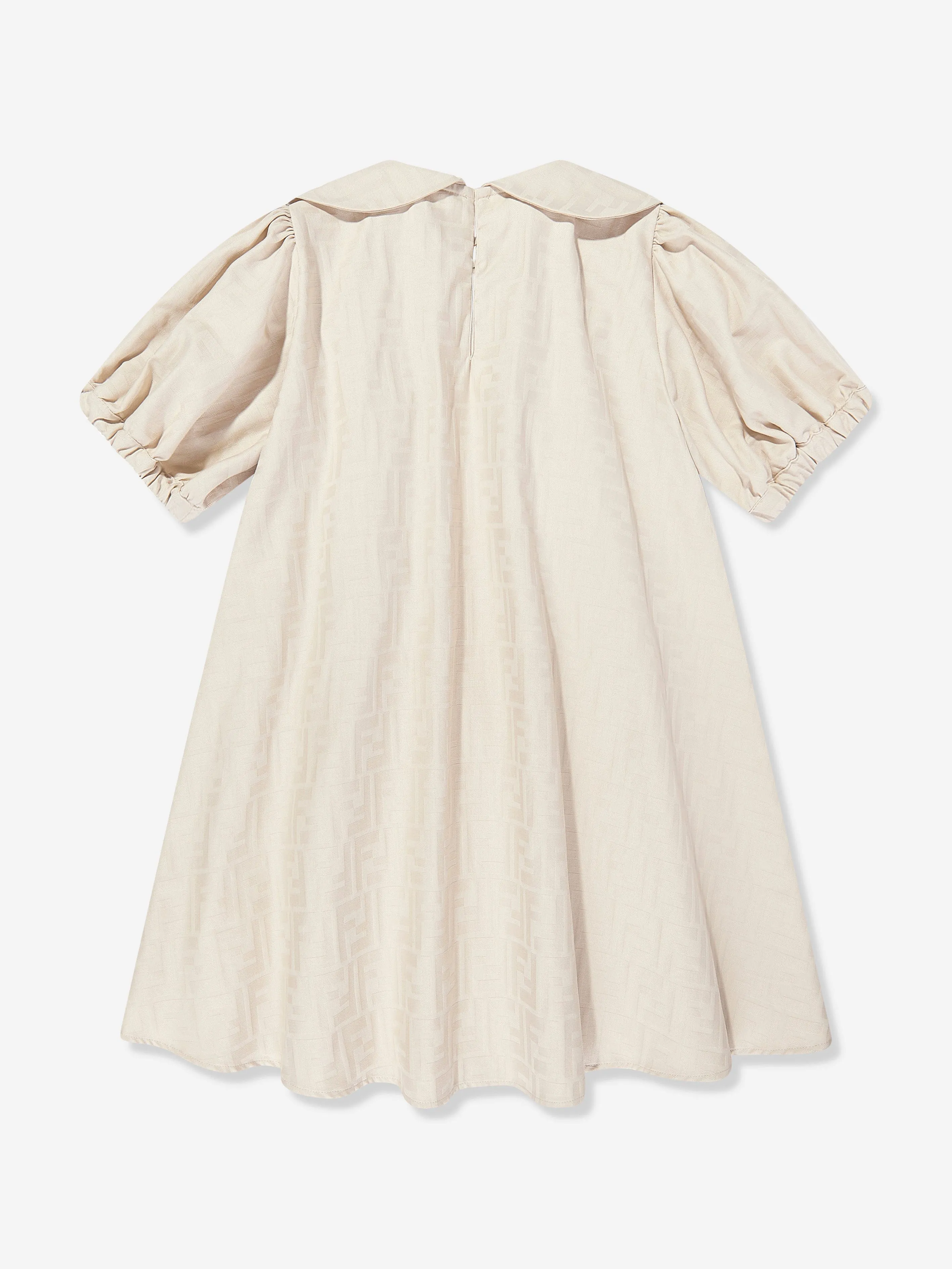 Girls FF Jacquard Logo Dress in Beige