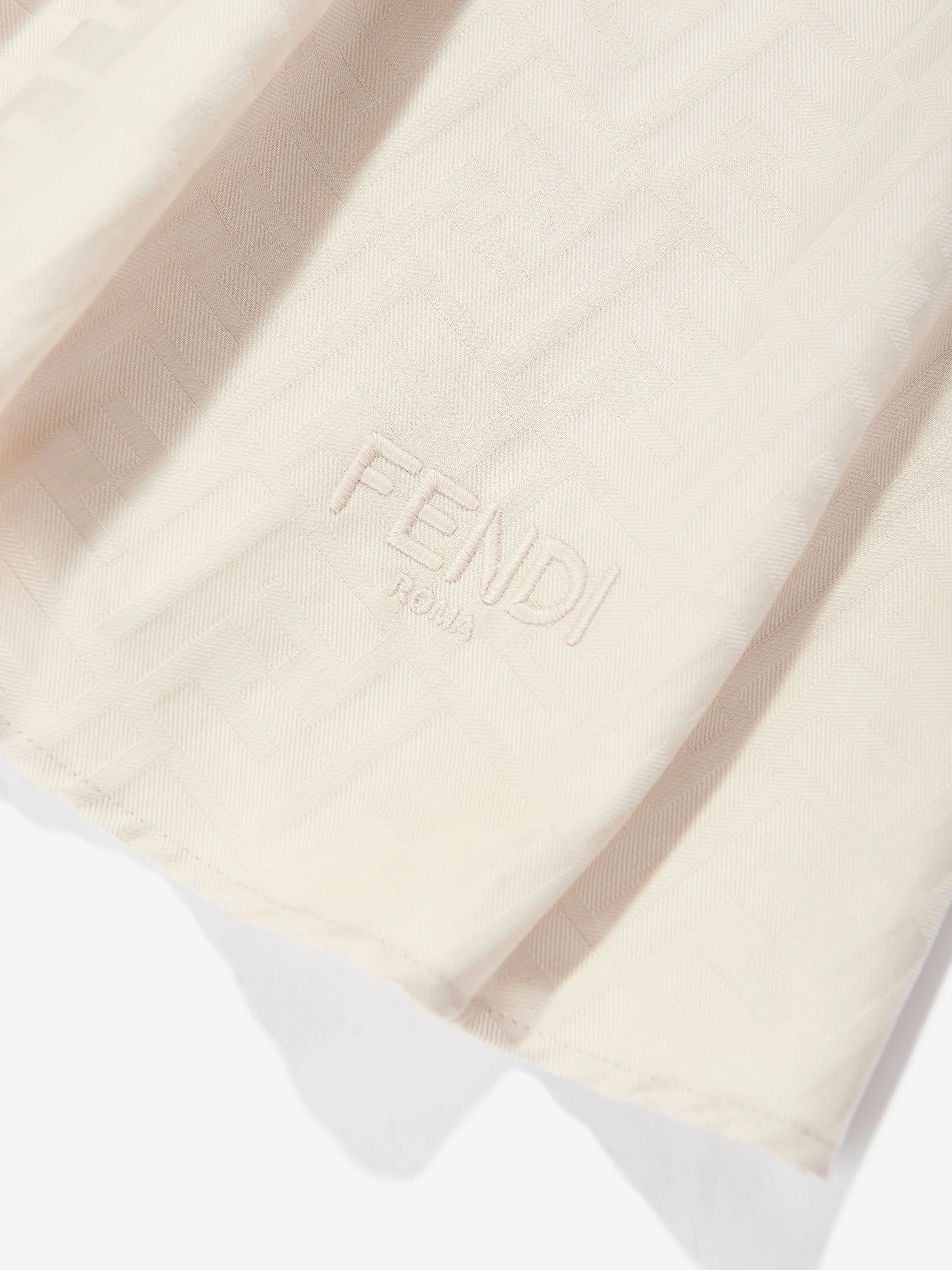 Girls FF Jacquard Logo Dress in Beige