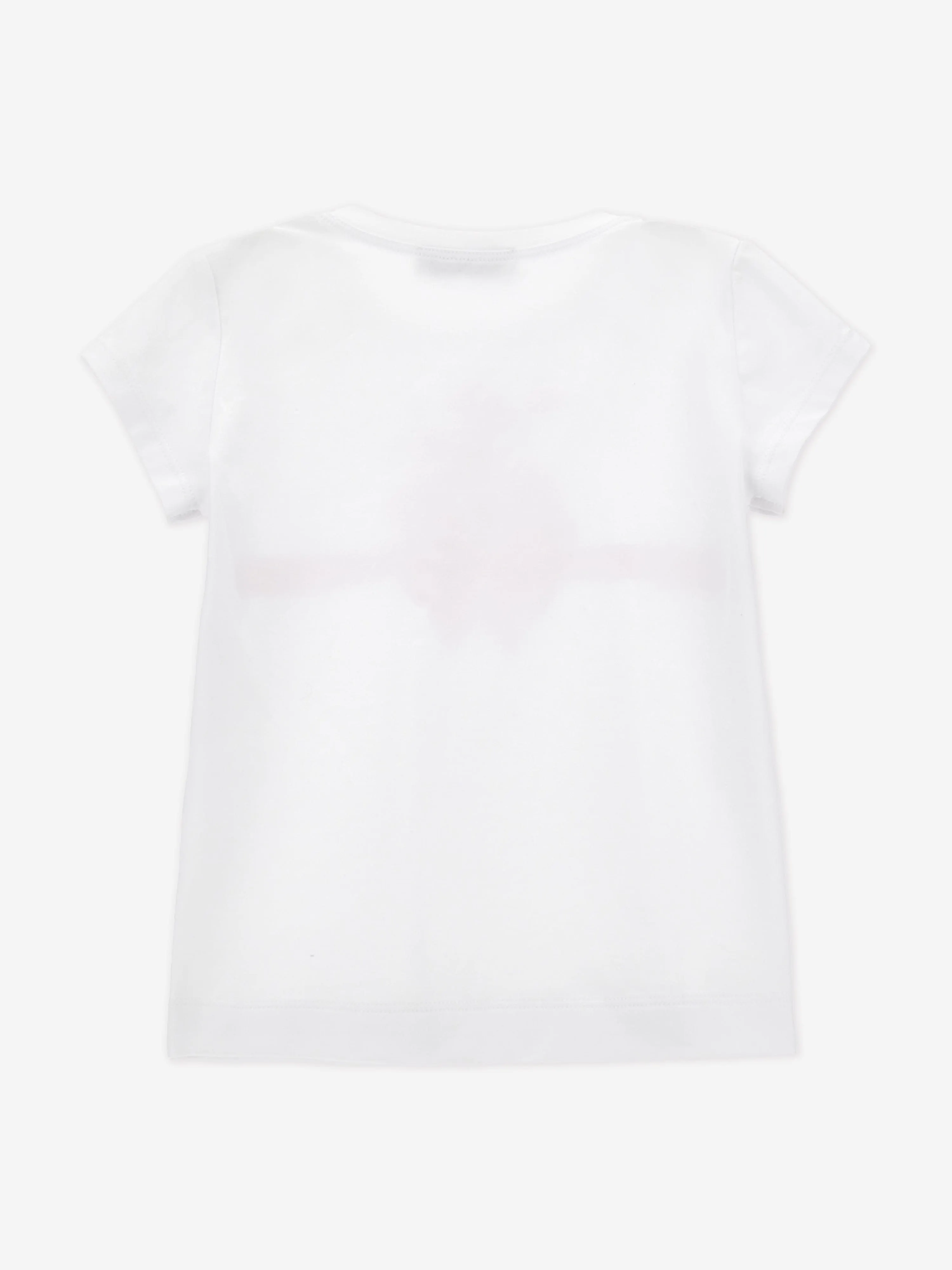 Girls Floral Bow T-Shirt in White