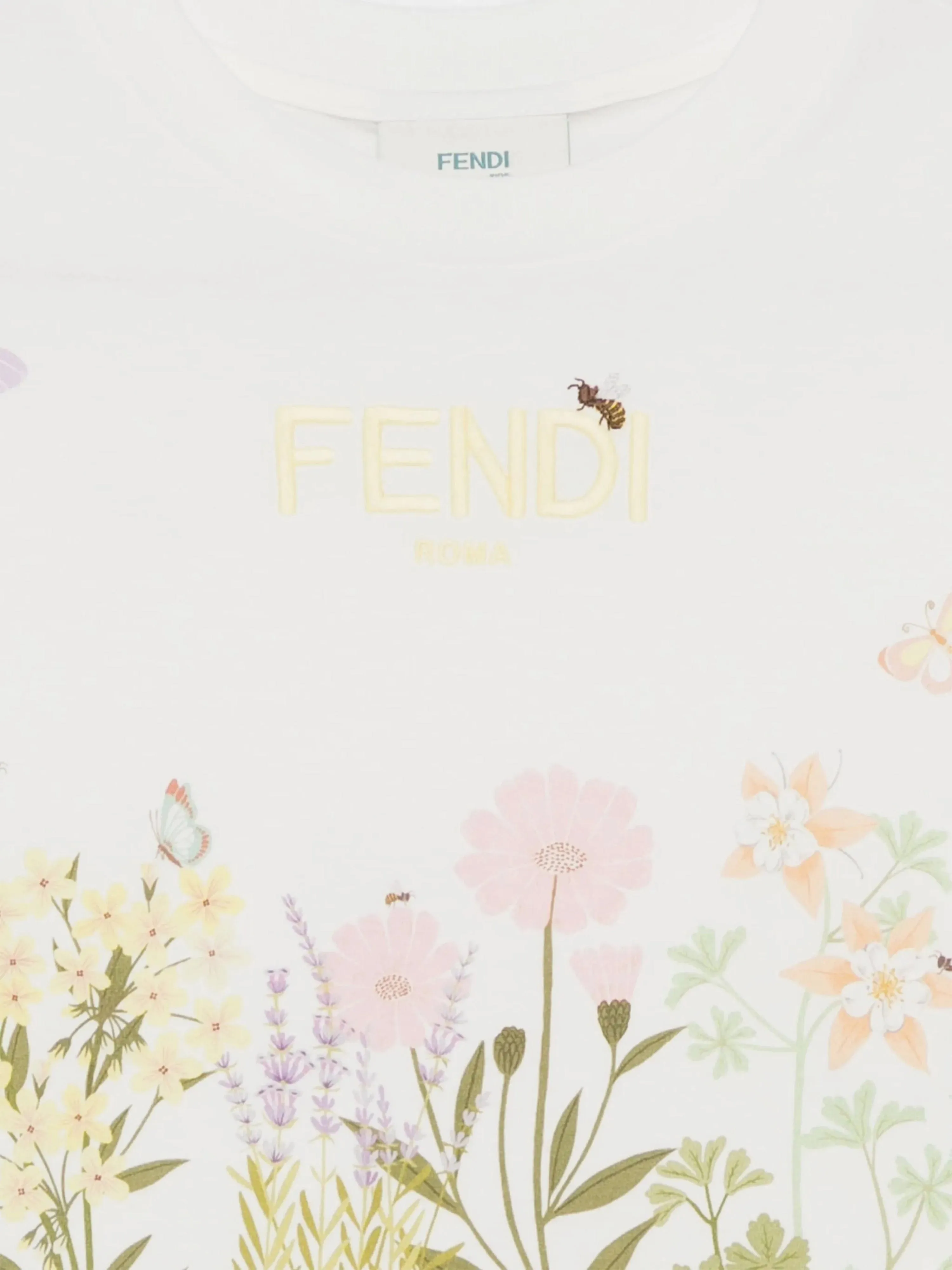 Girls Floral Cropped T-Shirt in White