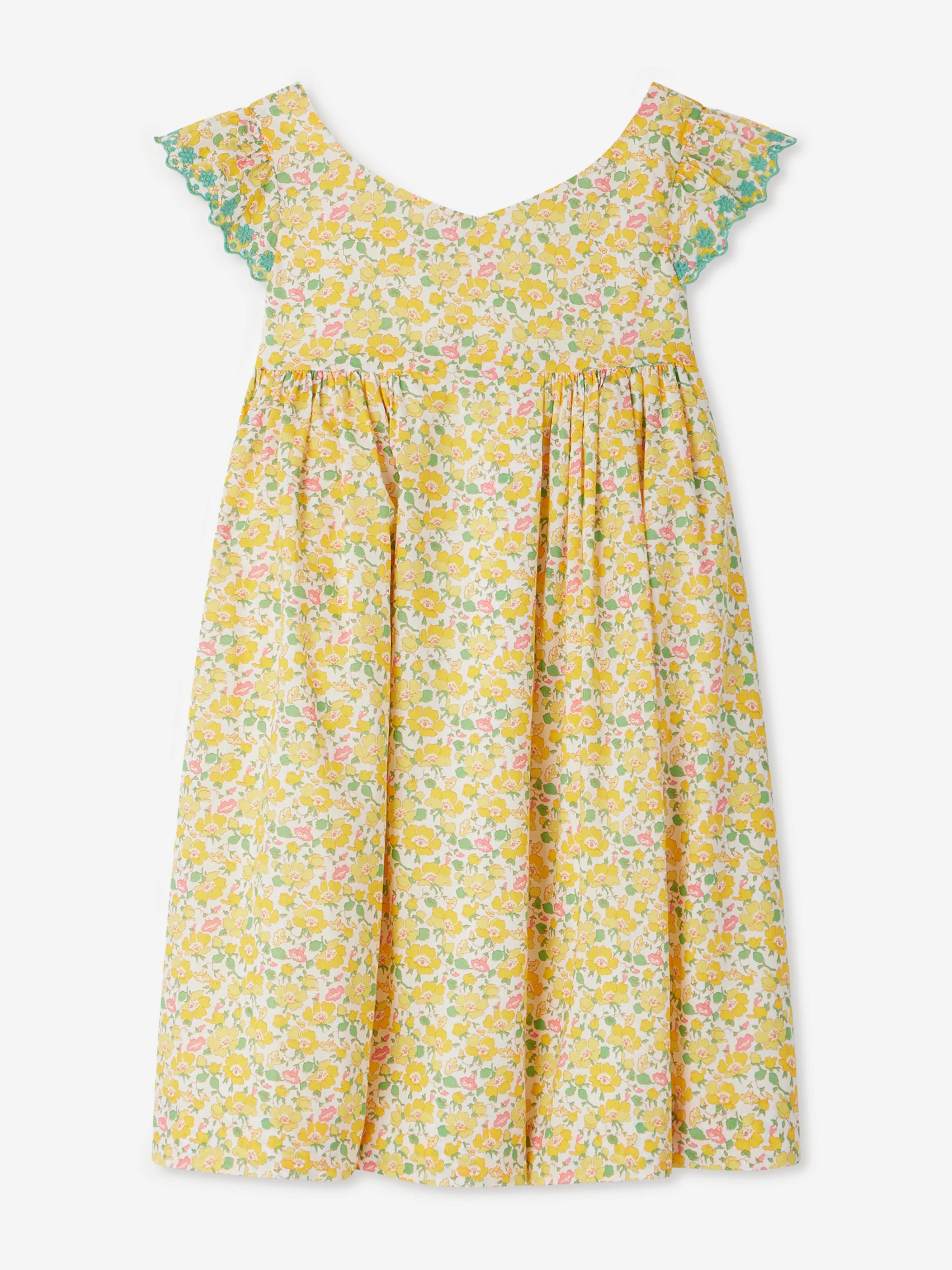 Girls Floral Emina Dress in Yellow