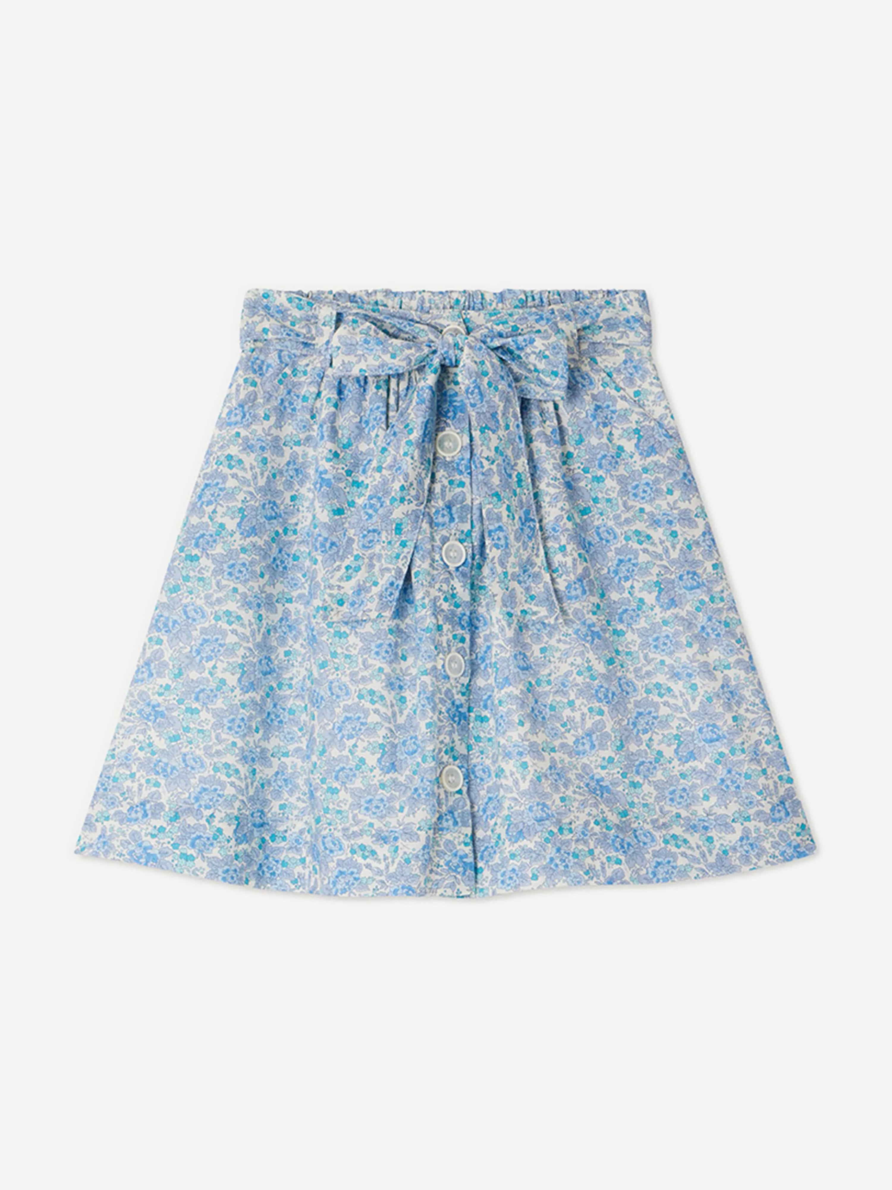 Girls Floral Esterina Skirt in Blue