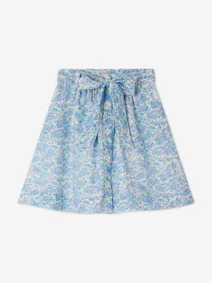 Girls Floral Esterina Skirt in Blue