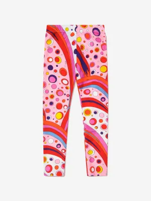Girls Fontane Print Leggings in Red