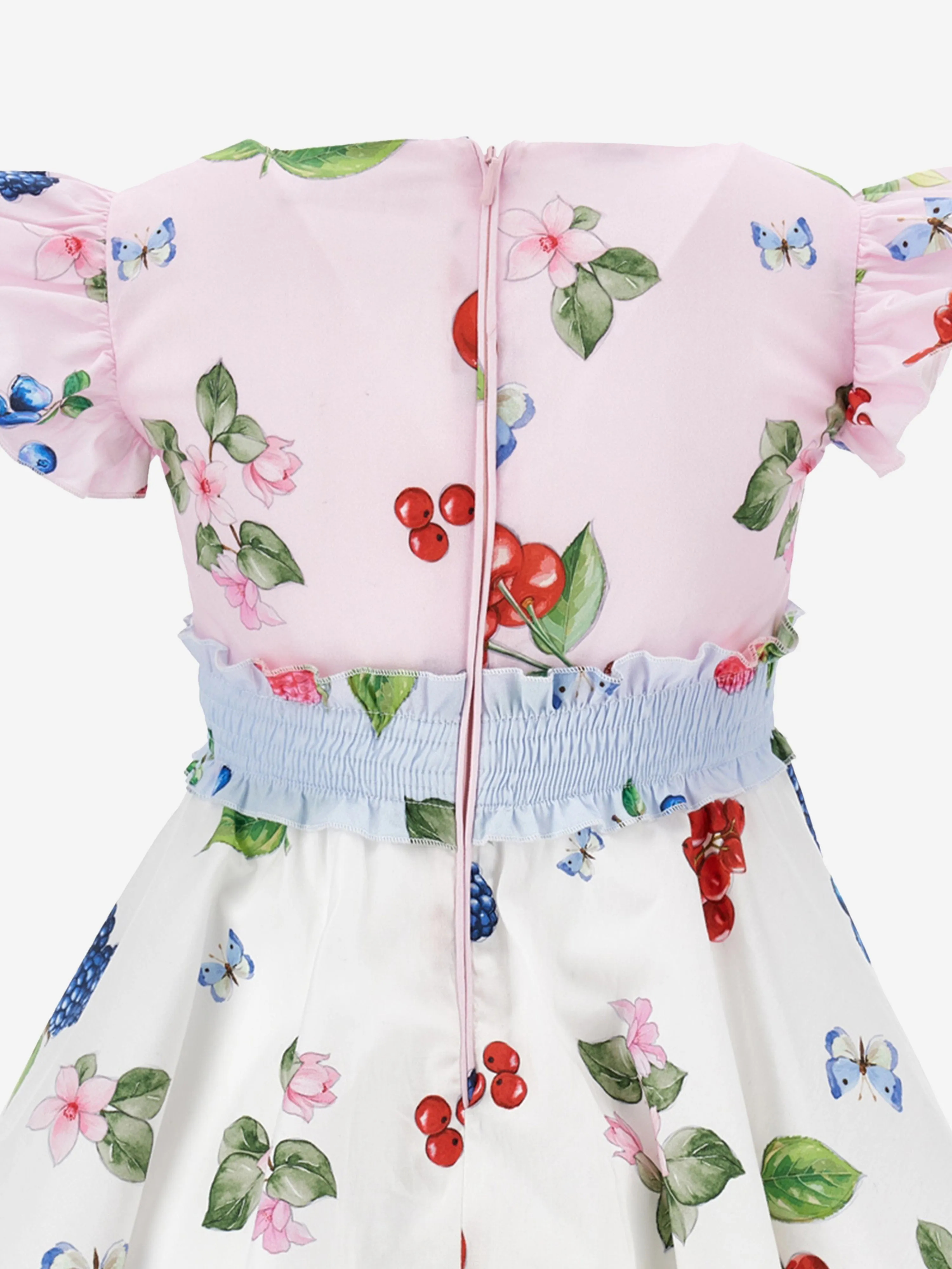 Girls Fruit Print Dress in Pink