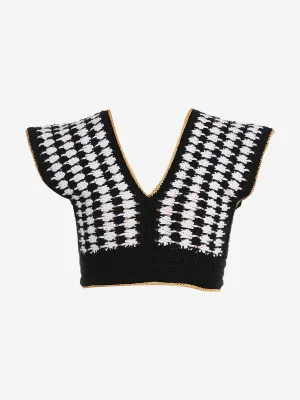 Girls Garnet Crop Top in Black