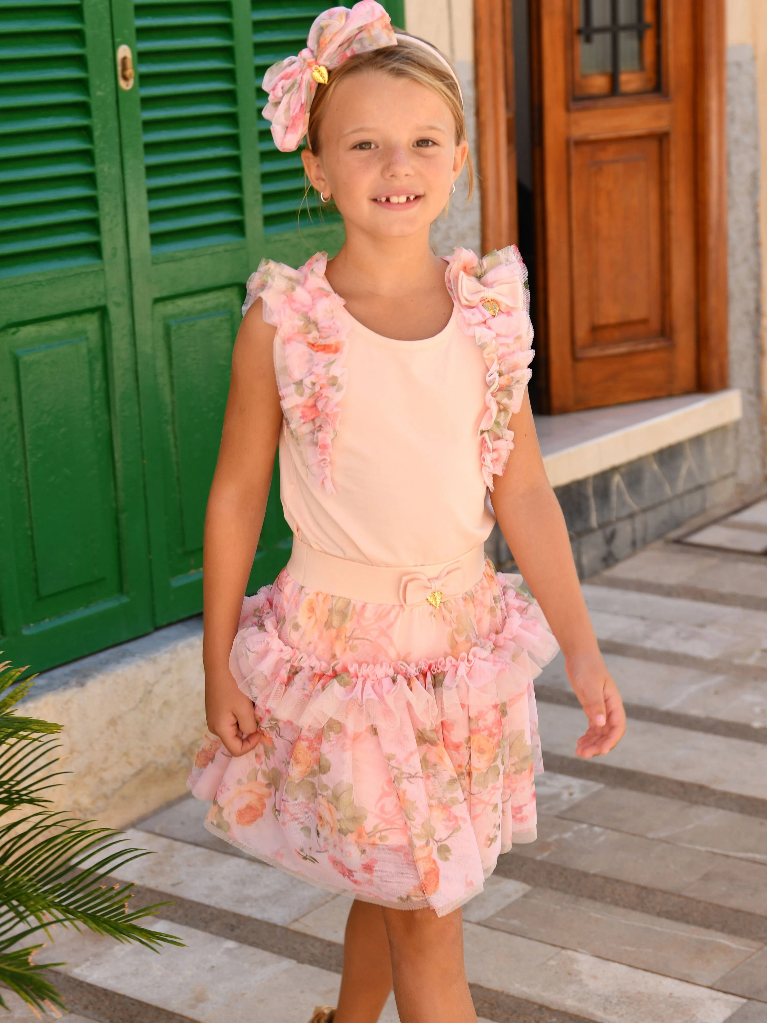 Girls Georgian Primrose Skirt in Pink