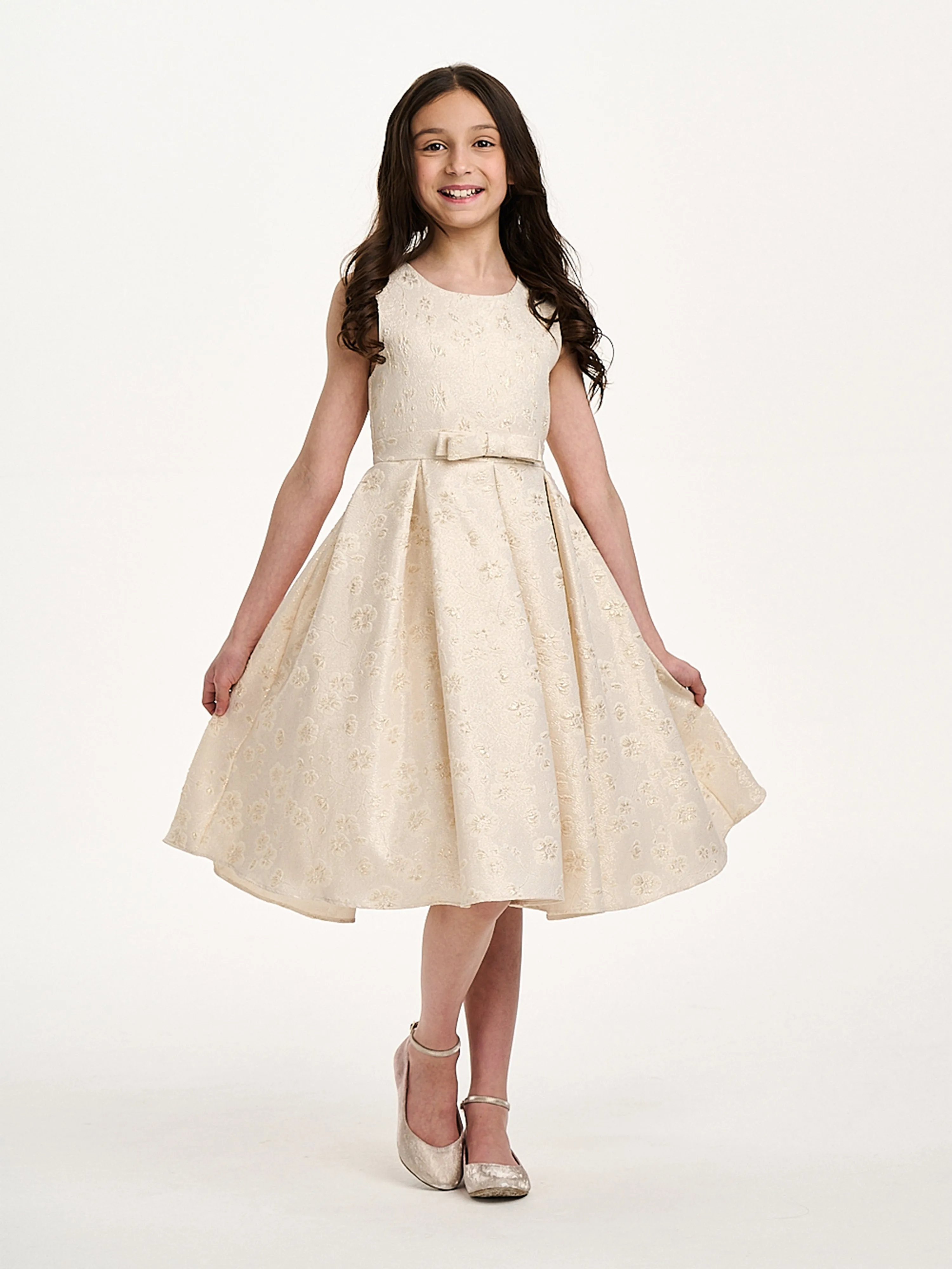 Girls Golden Glow Dress in Gold