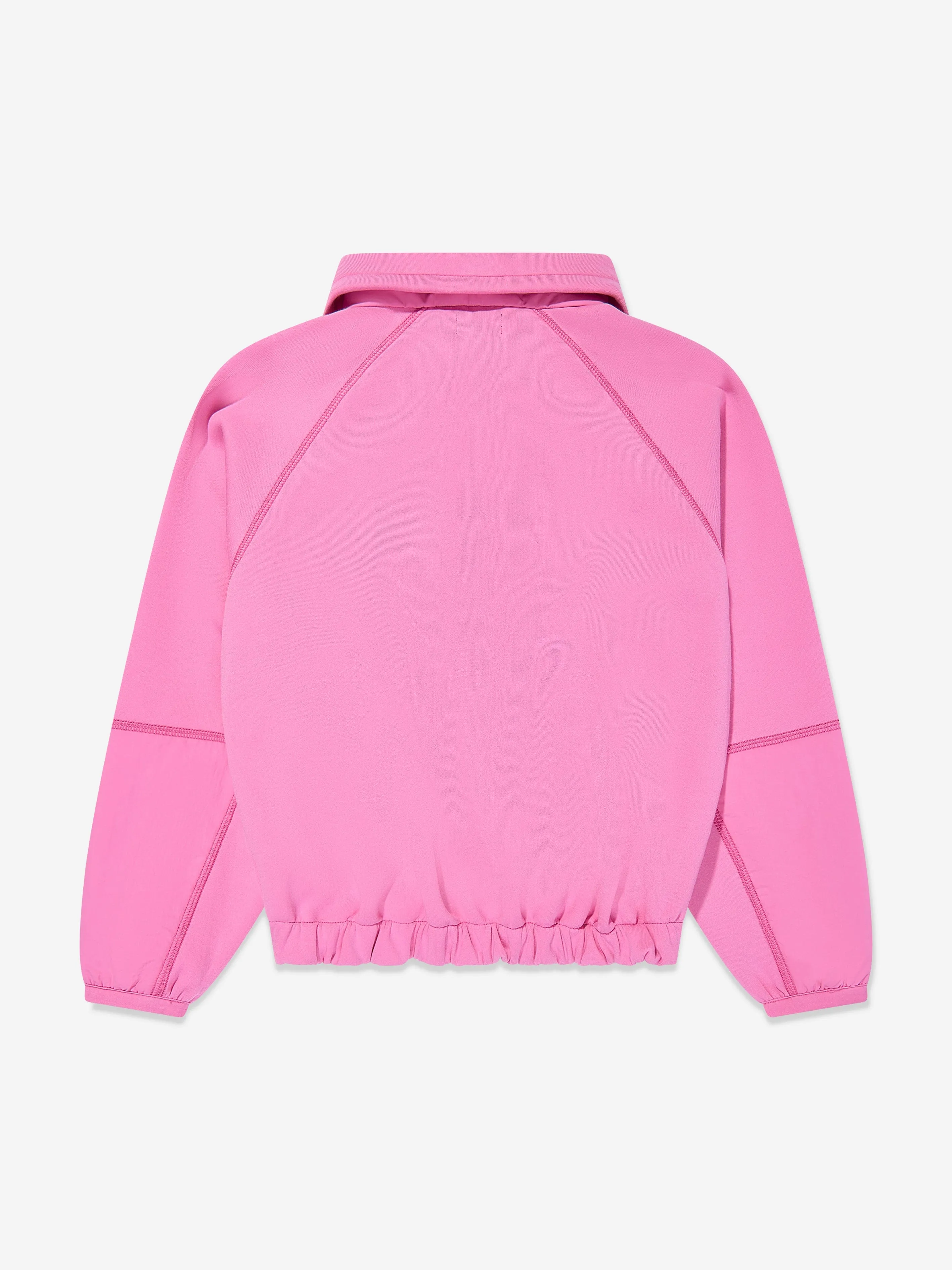 Girls Half Zip Hybrid Sweatshirt in Pink