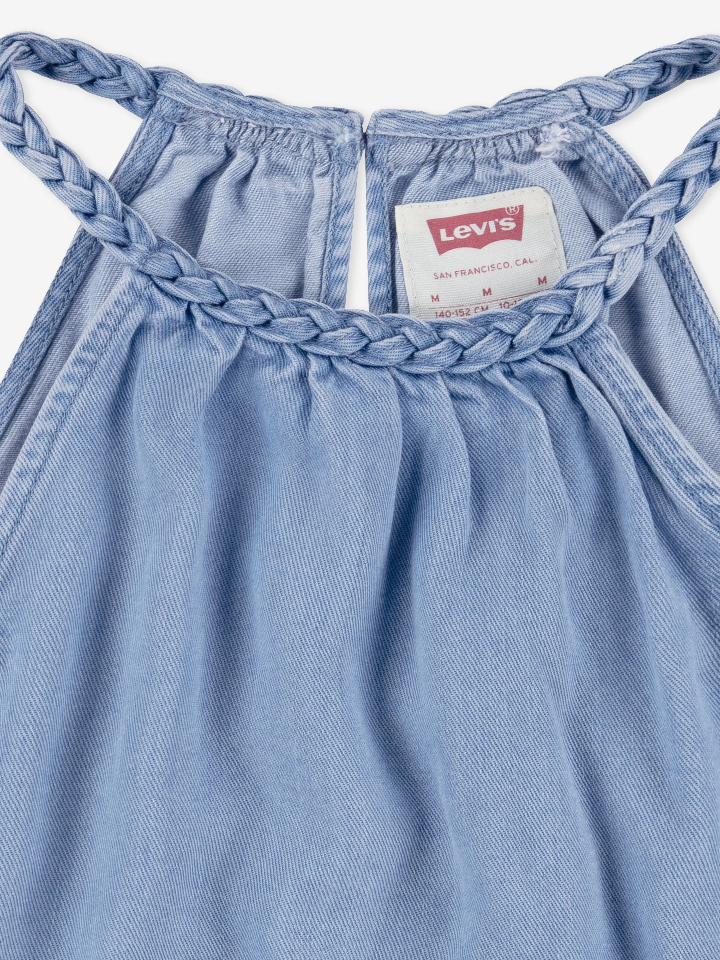 Girls Halter Tiered Dress in Blue