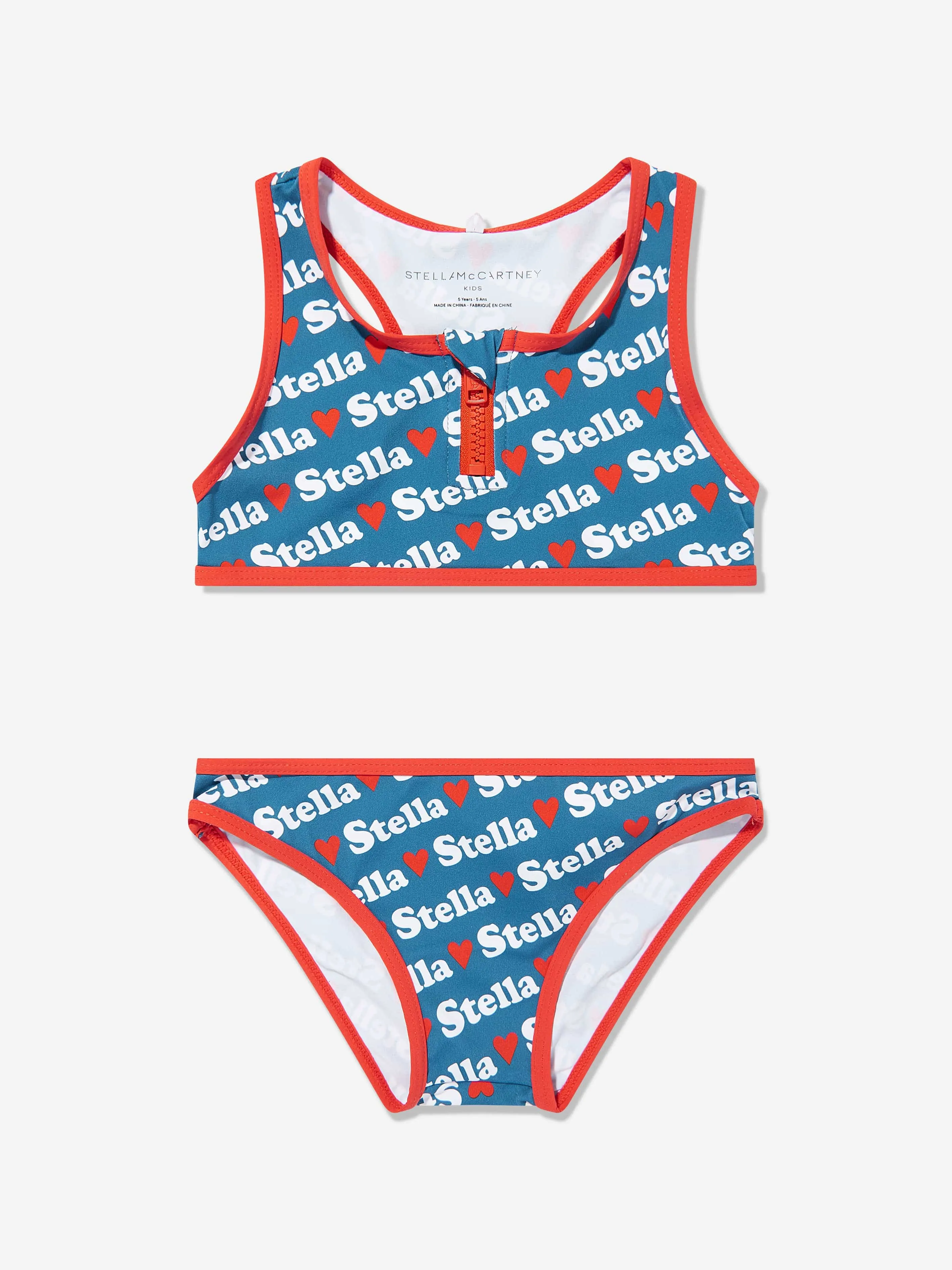 Girls Heart Logo Bikini in Blue