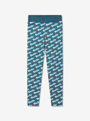 Girls Heart Logo Leggings in Blue