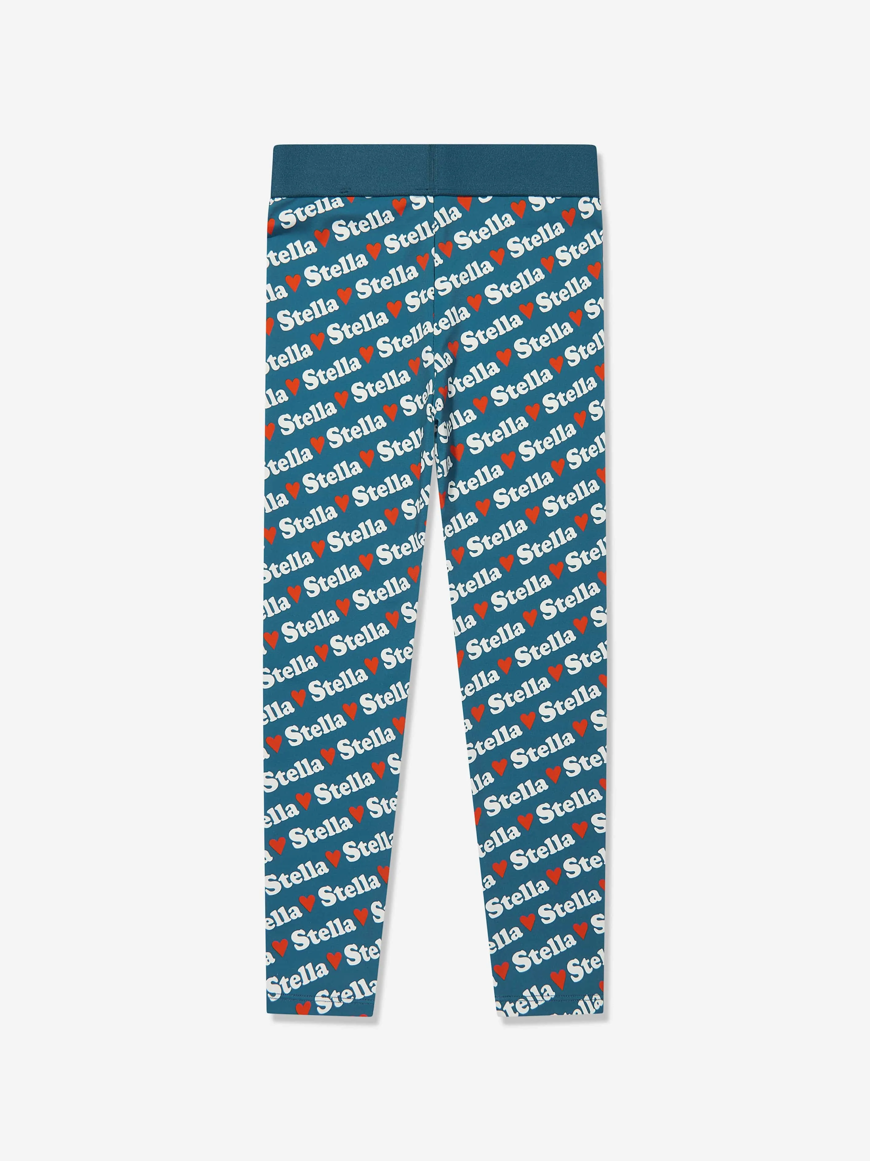 Girls Heart Logo Leggings in Blue