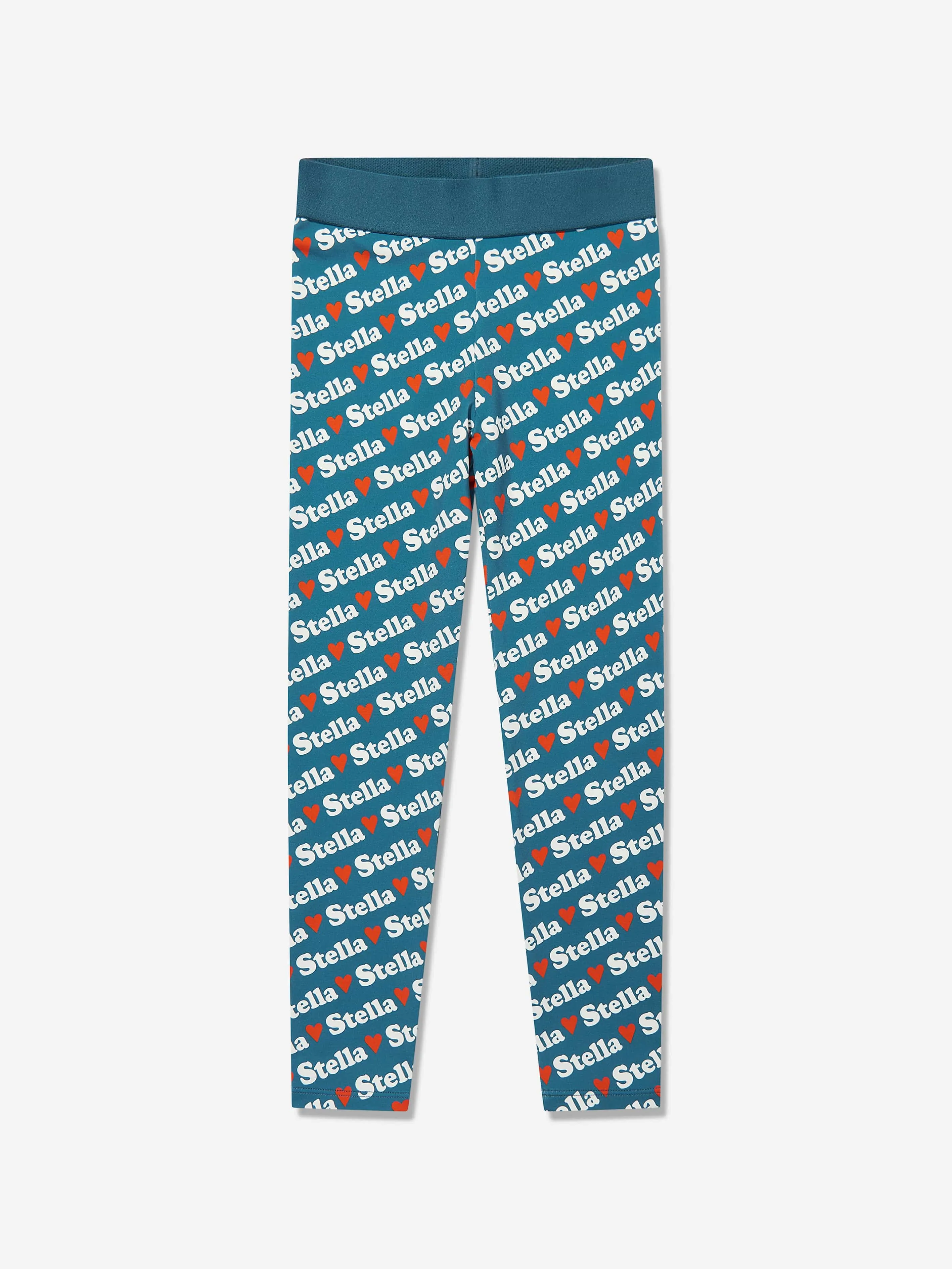 Girls Heart Logo Leggings in Blue