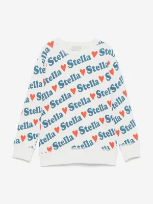 Girls Heart Logo Sweatshirt in Ivory