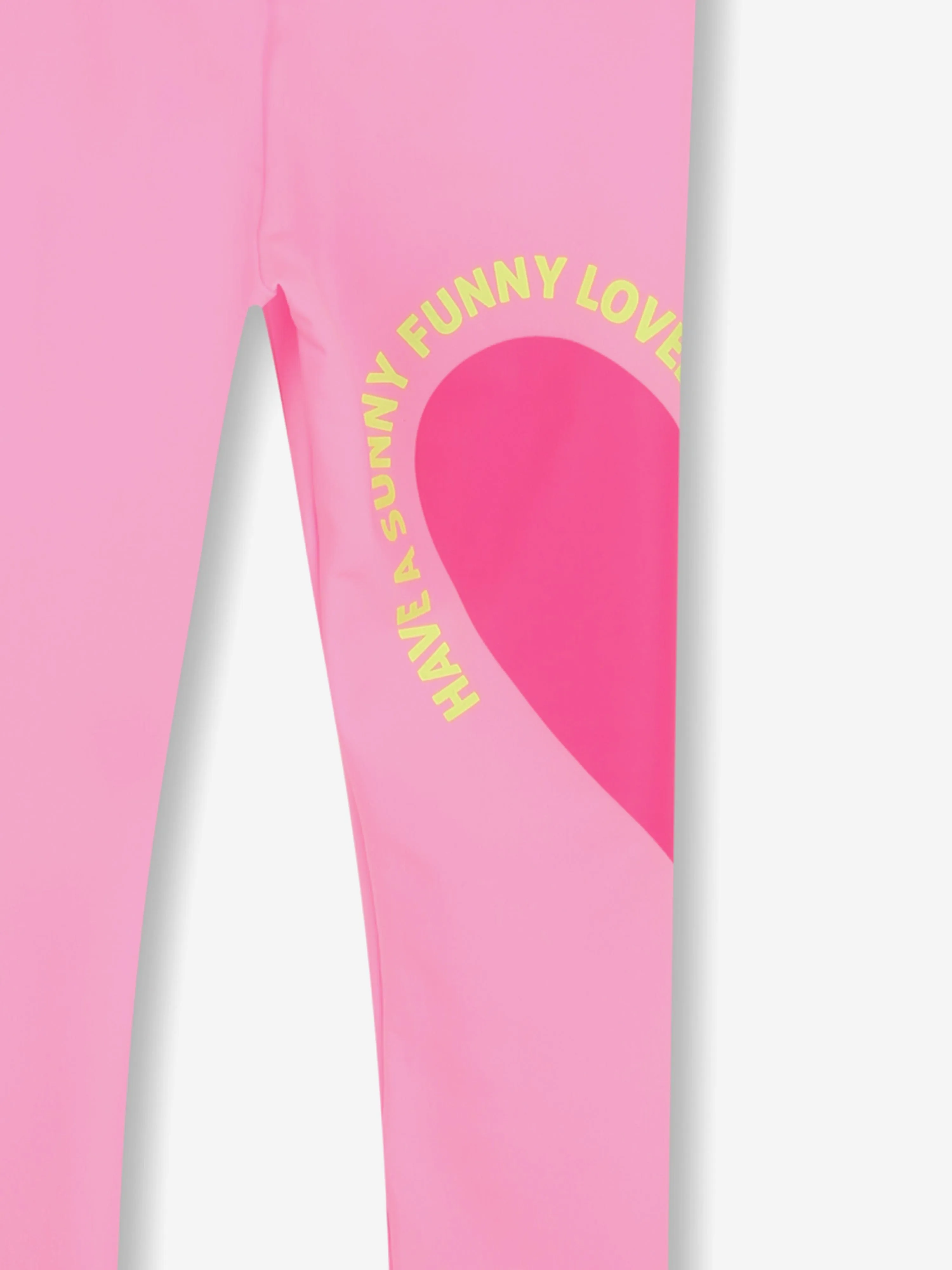 Girls Heart Print Leggings in Pink