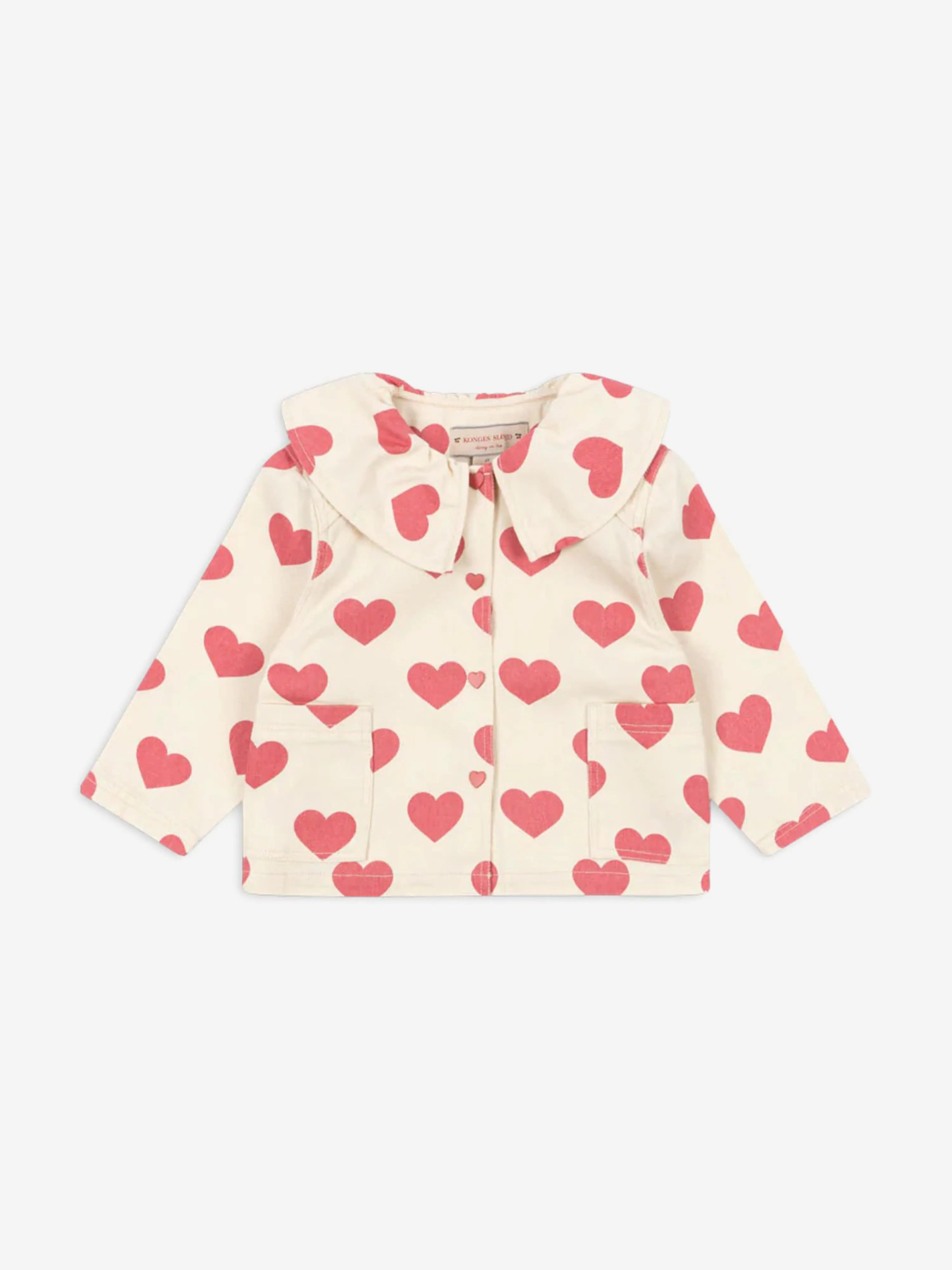 Girls Hearts Magot Collar Jacket in Ivory