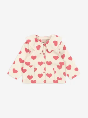 Girls Hearts Magot Collar Jacket in Ivory