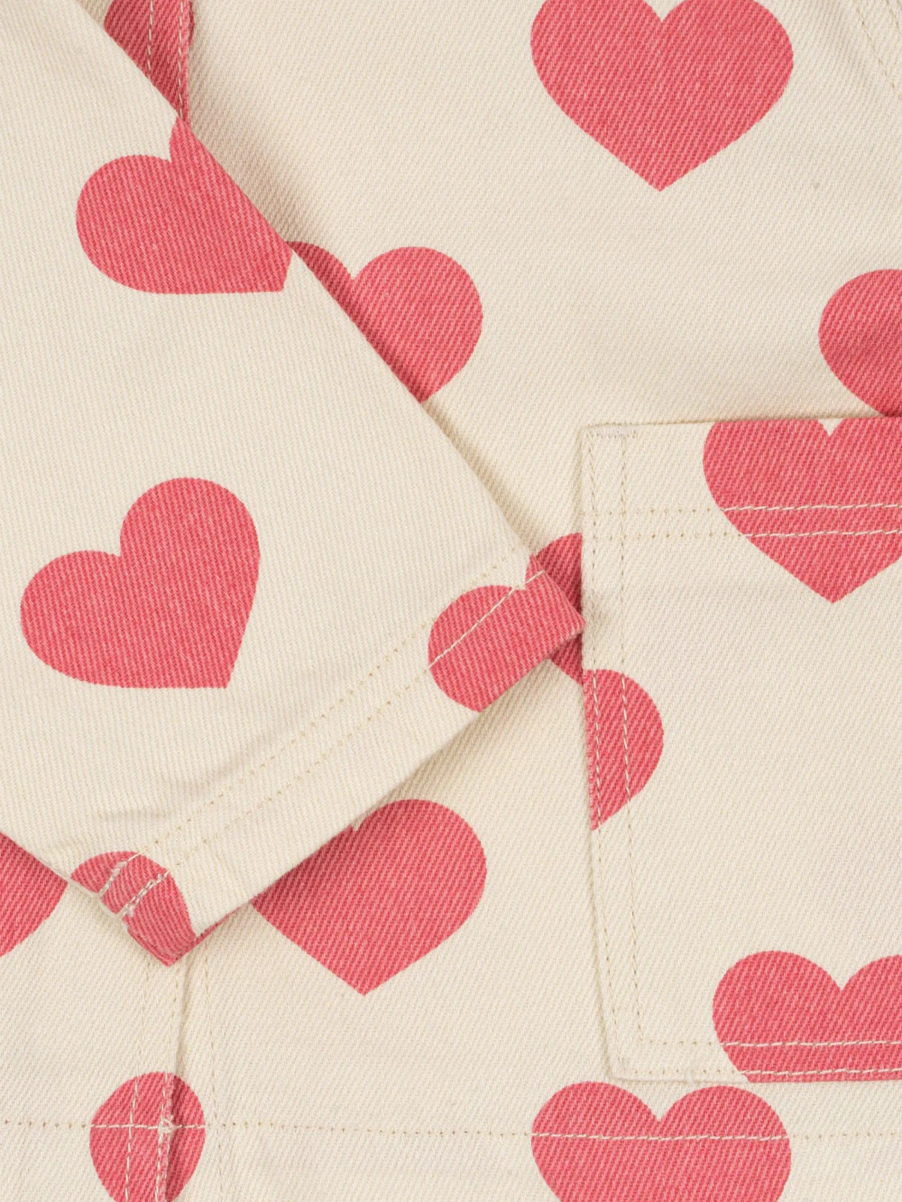 Girls Hearts Magot Collar Jacket in Ivory