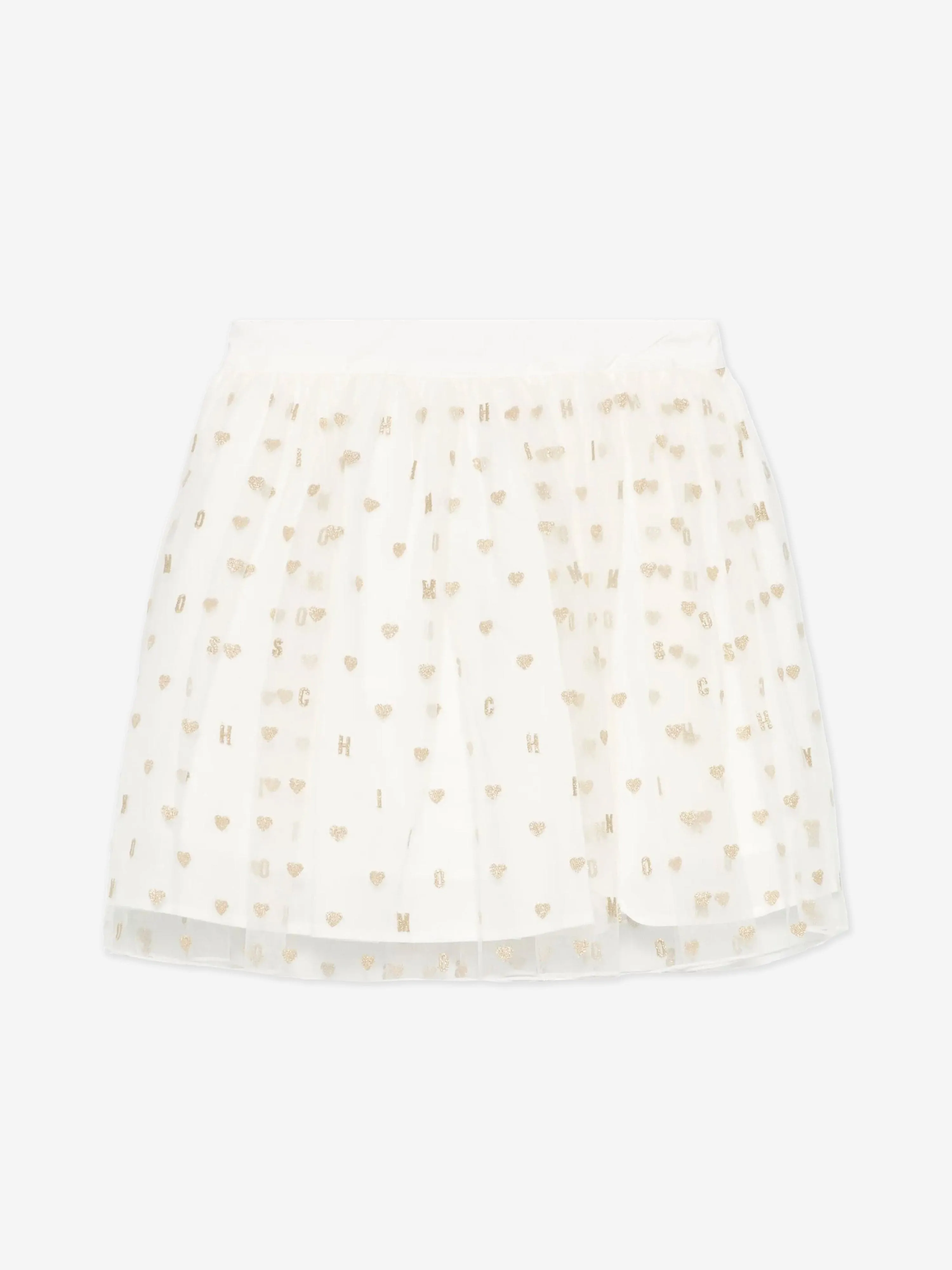 Girls Hearts Skirt in Ivory