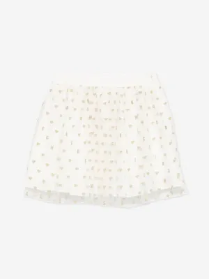 Girls Hearts Skirt in Ivory