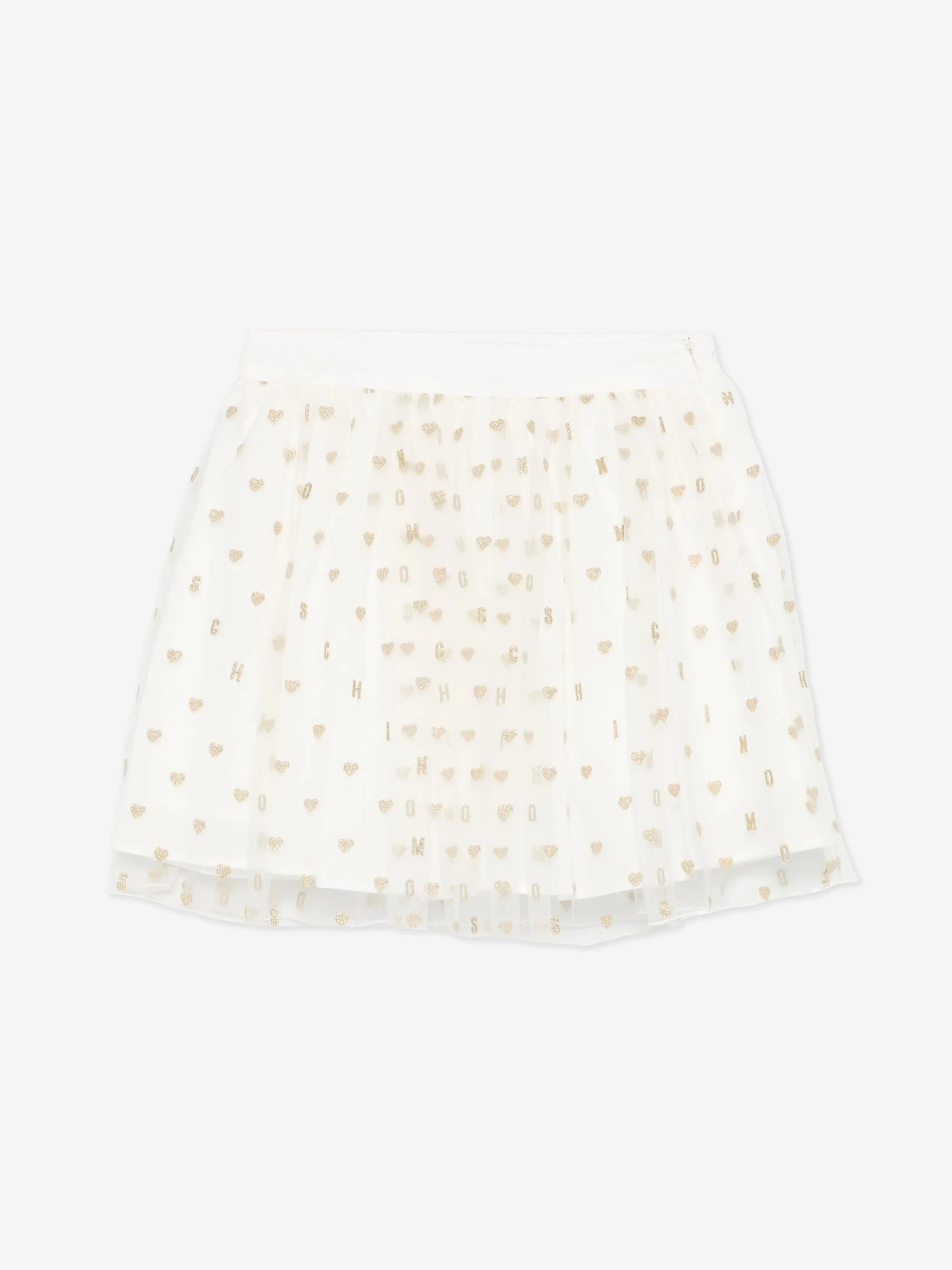 Girls Hearts Skirt in Ivory